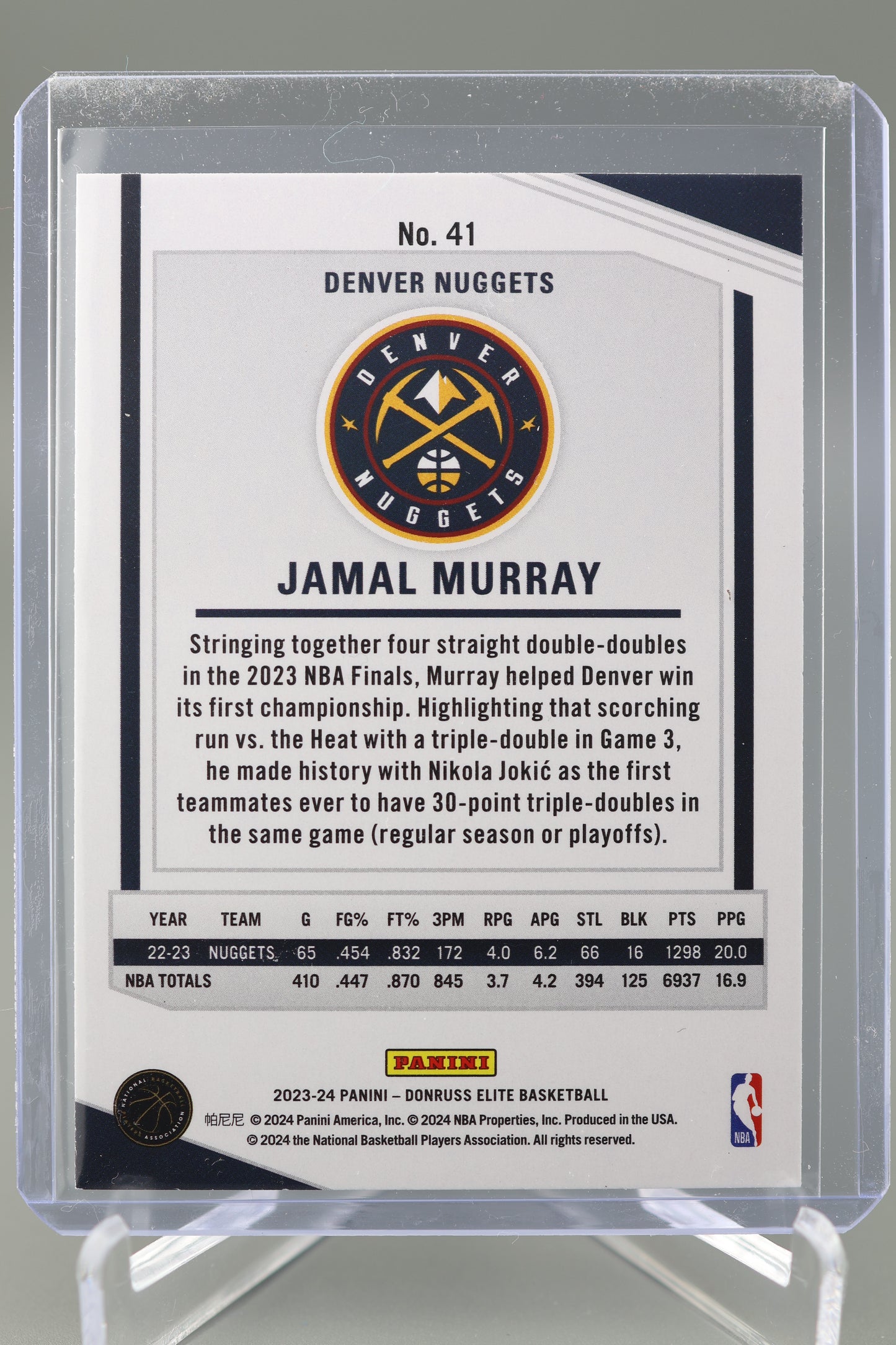 Jamal Murray 2023-24 Donruss Elite #41 Denver Nuggets