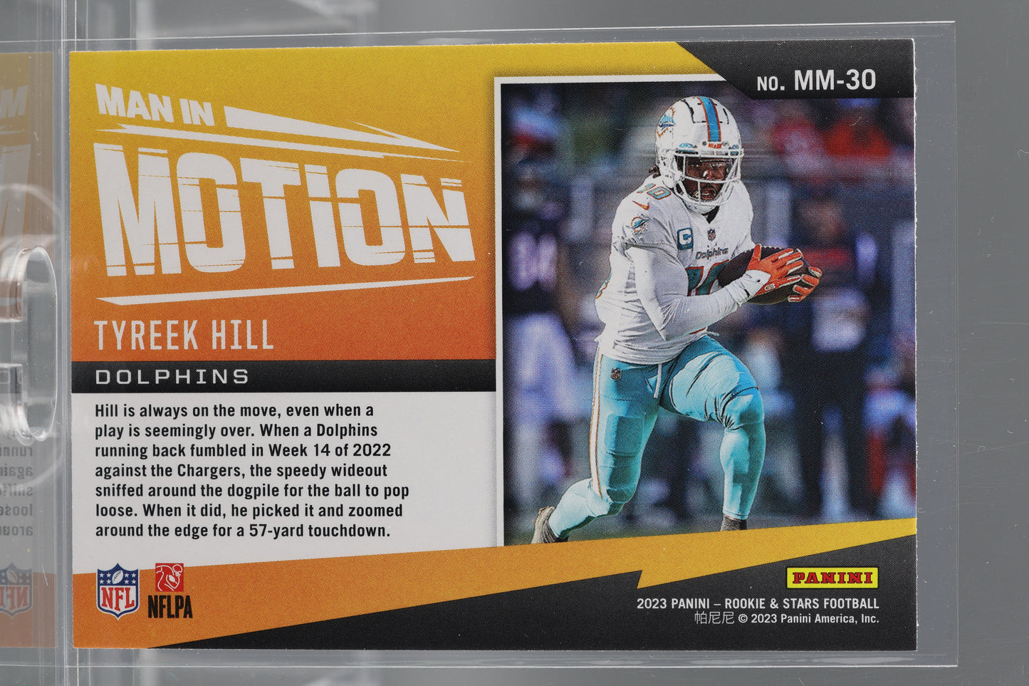 Tyreek Hill 2023 Panini Rookies & Stars Man In Motion #MM-30 Miami Dolphins