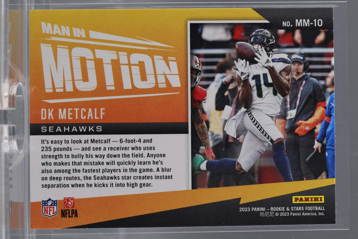 DK Metcalf 2023 Panini Rookies & Stars Man In Motion #MM-10 Seattle Seahawks