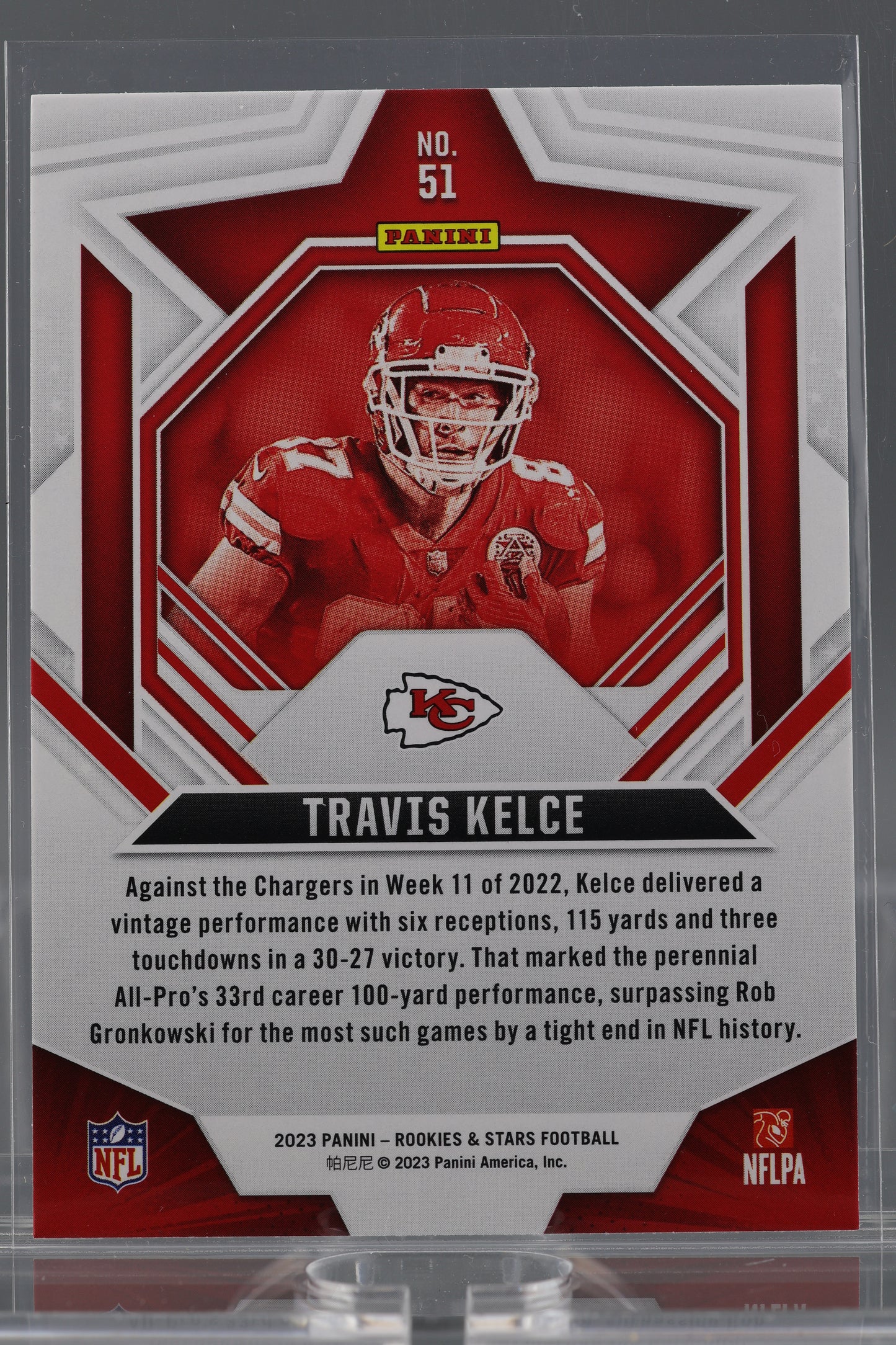 Travis Kelce 2023 Panini Rookies & Stars Green #51 Kansas City Chiefs