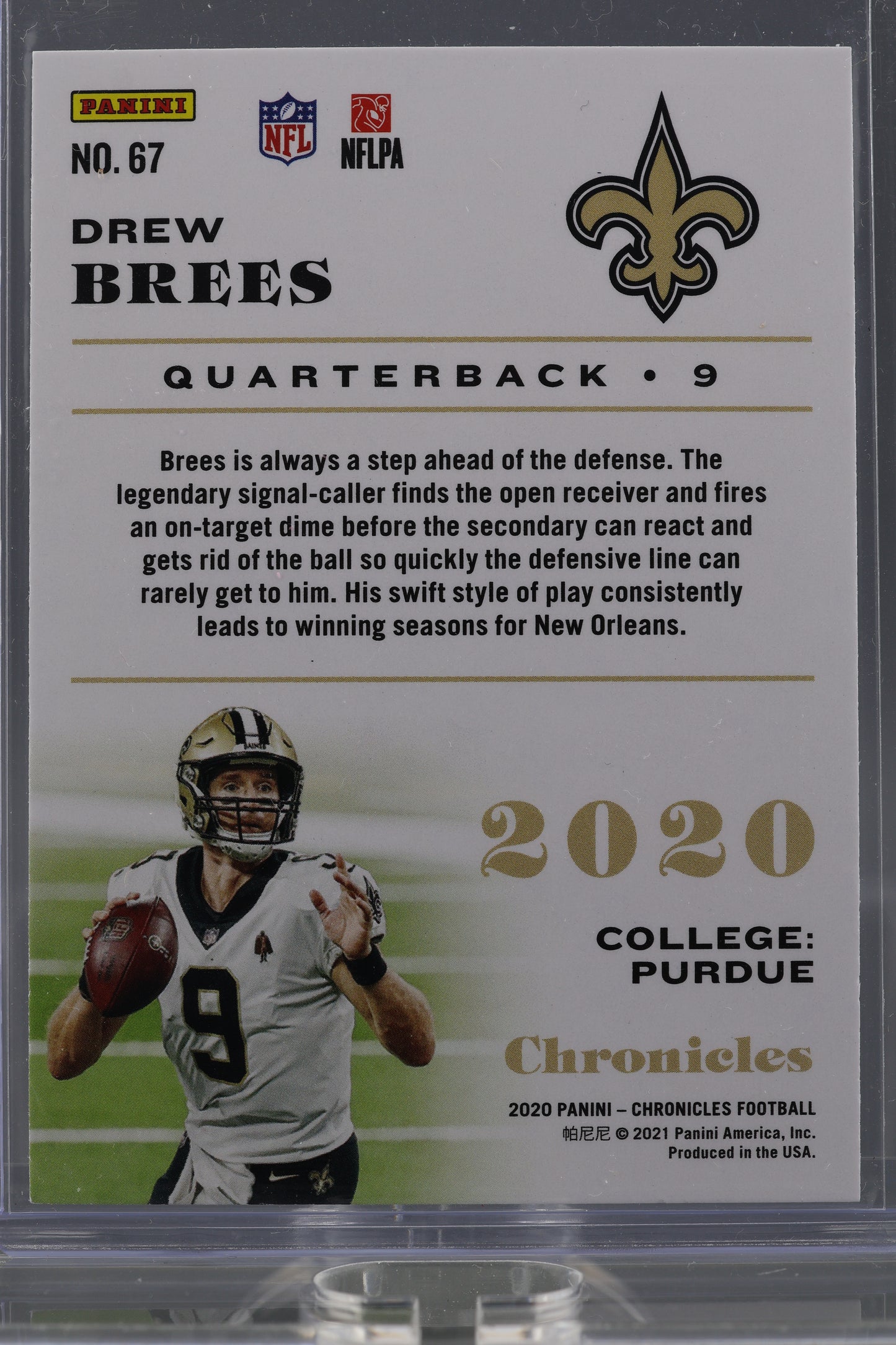 Drew Brees 2020 Panini Chronicles #67 New Orleans Saints
