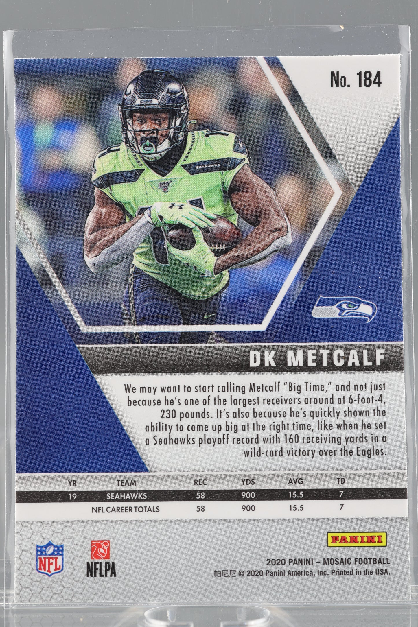 DK Metcalf 2020 Panini Mosaic #184 Seattle Seahawks