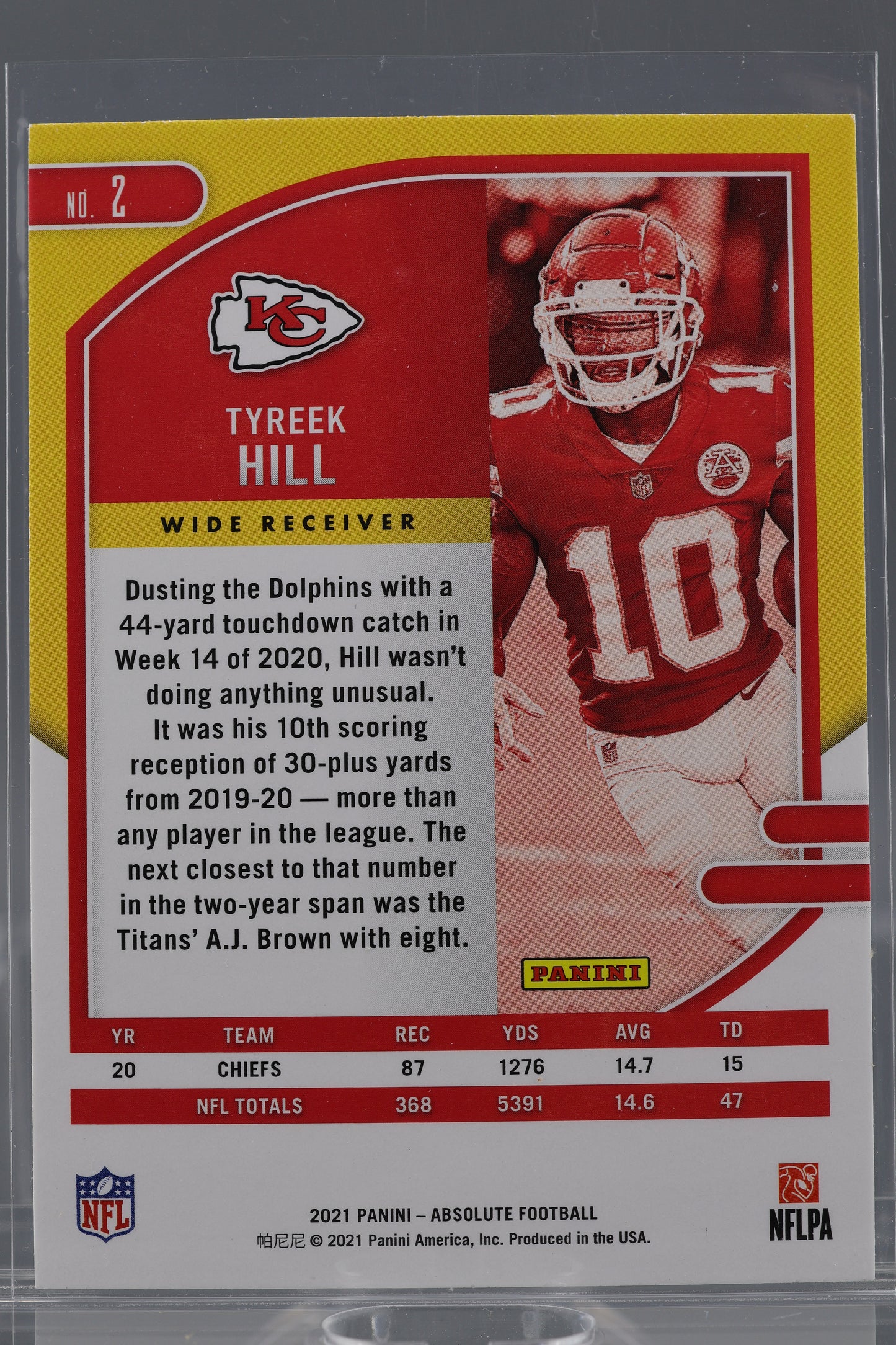 Tyreek Hill 2021 Panini Absolute #2 Kansas City Chiefs