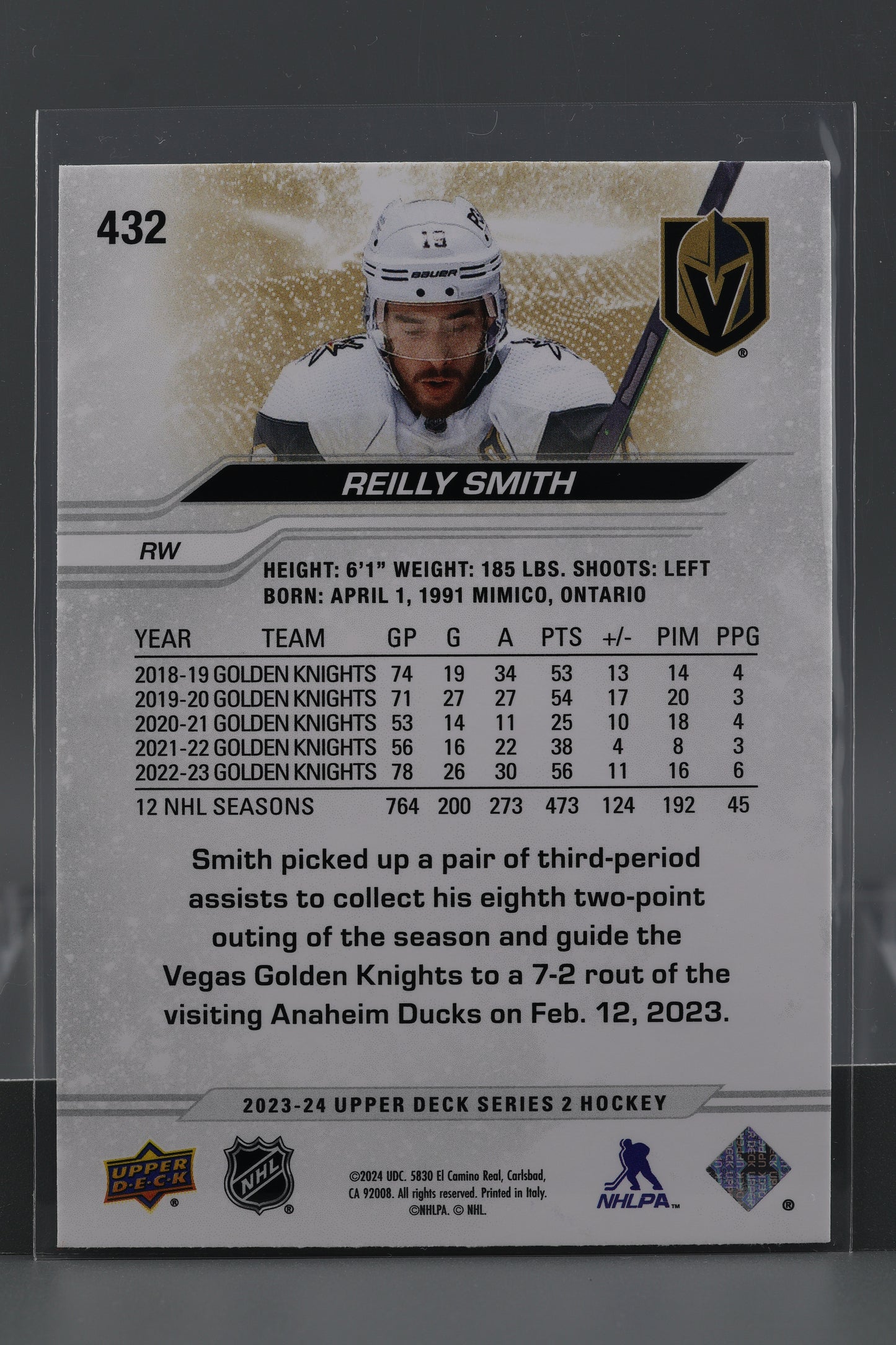 Reilly Smith 2023 Upper Deck Series Two #432 Vegas Golden Knights