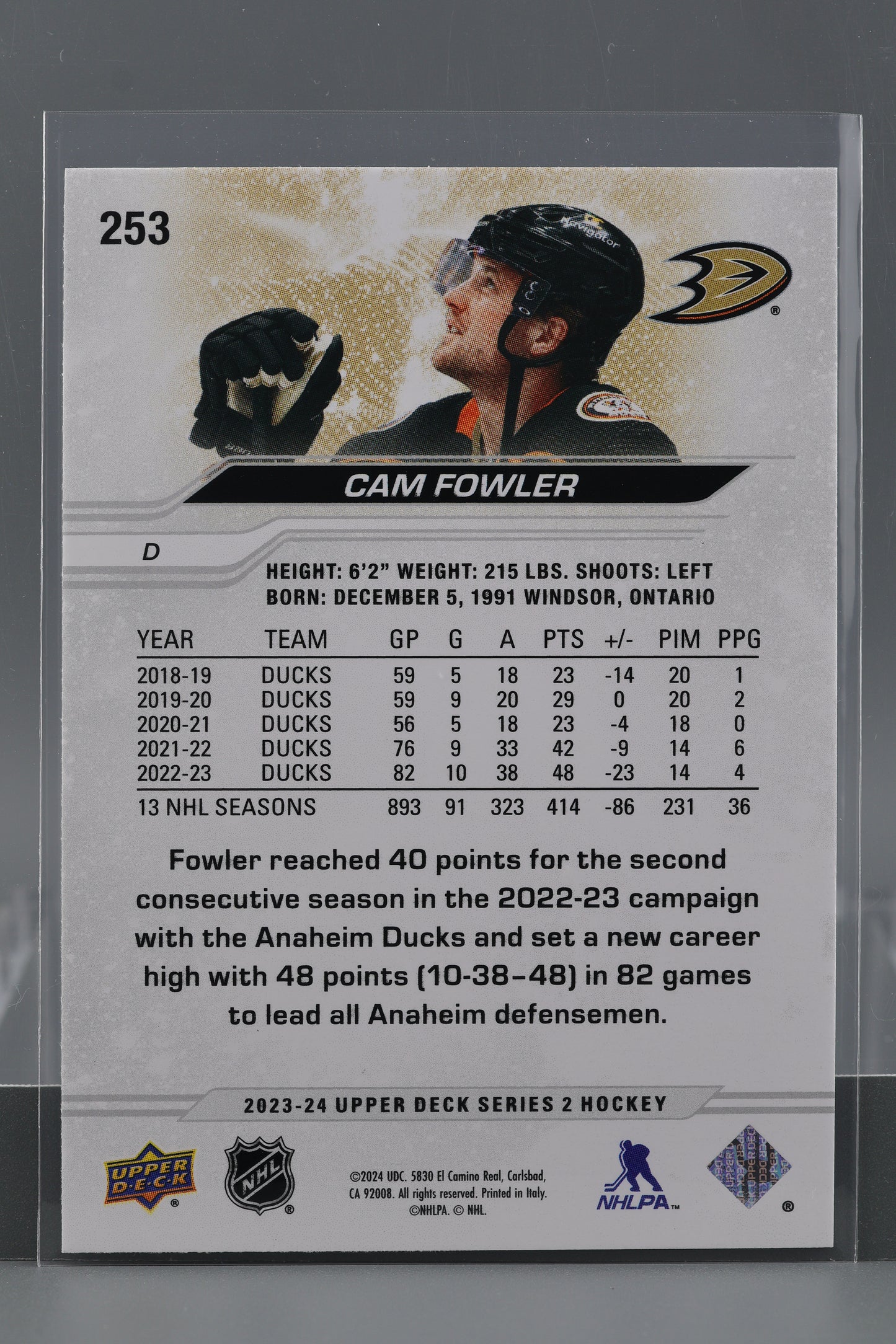 Cam Fowler 2023 Upper Deck Series Two #253 Anaheim Ducks
