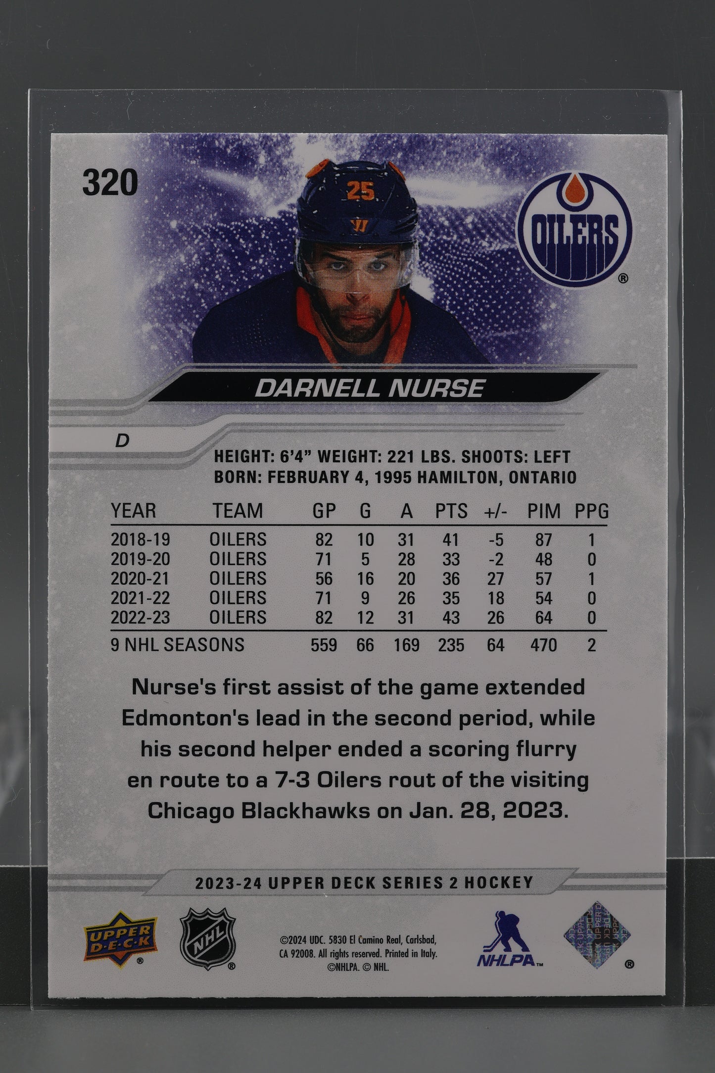 Darnell Nurse 2023 Upper Deck Series Two #320 Edmonton Oilers