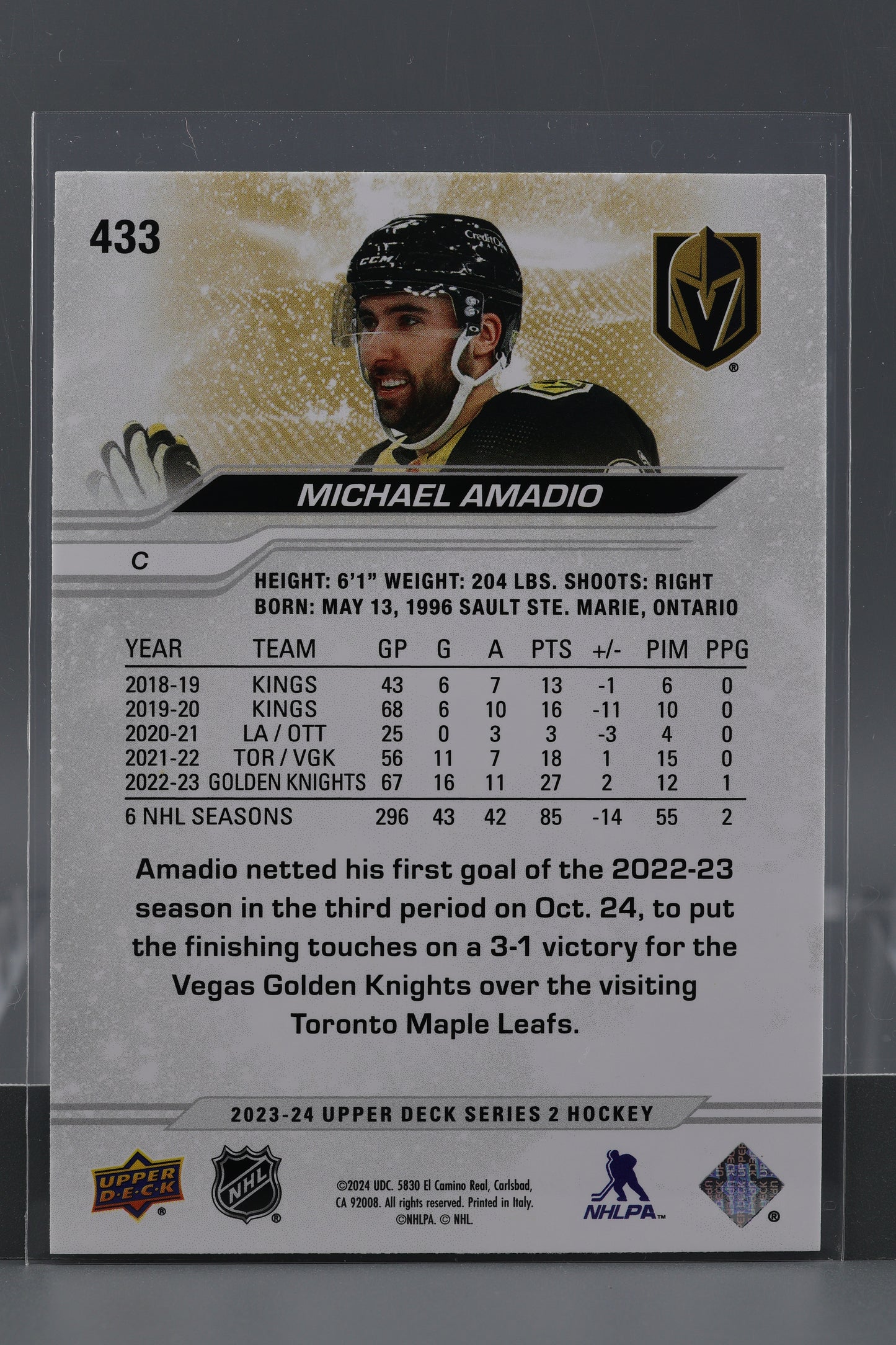 Michael Amadio 2023 Upper Deck Series Two #433 Vegas Golden Knights