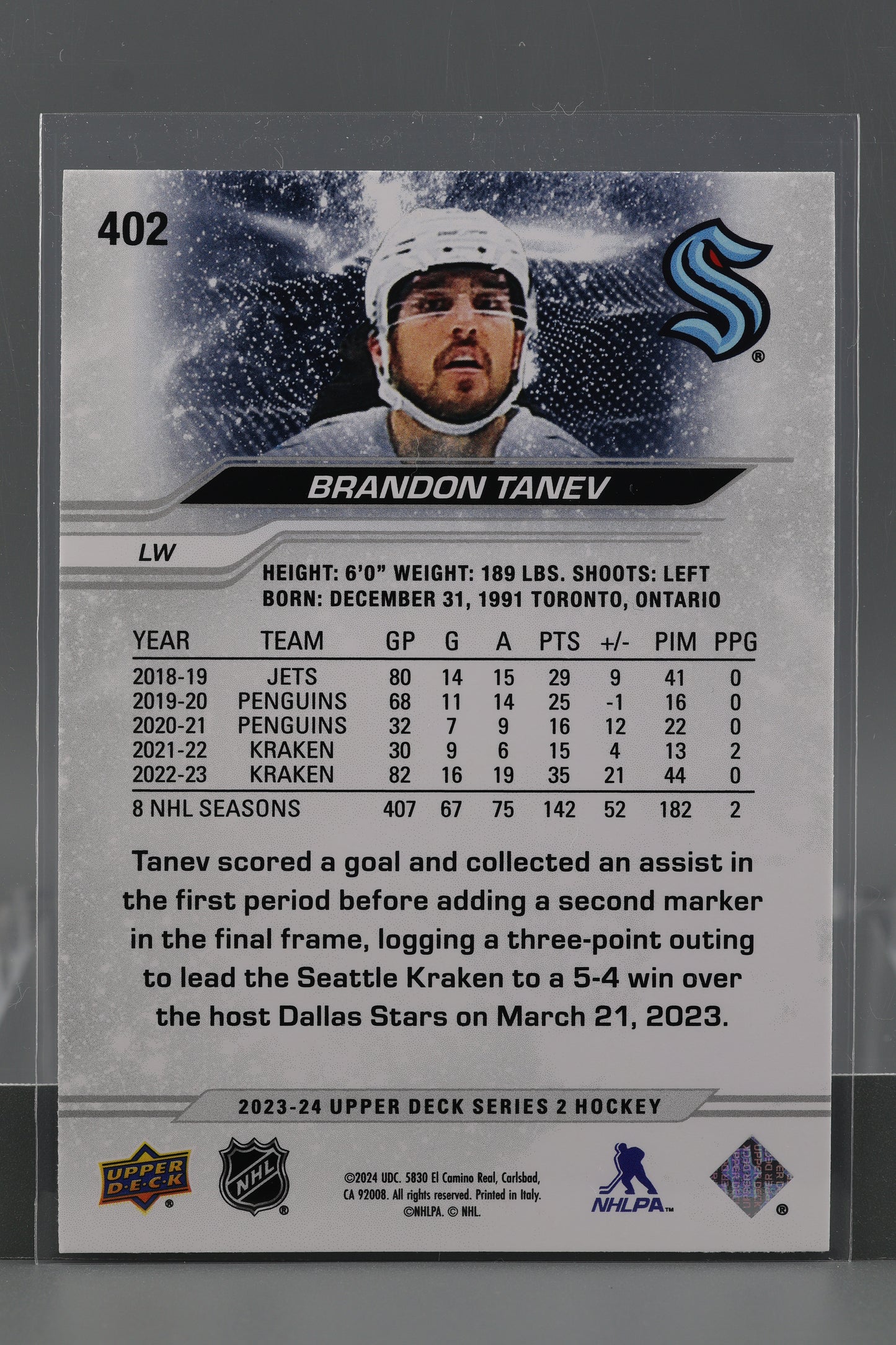Brandon Tanev 2023 Upper Deck Series Two #402 Seattle Kraken