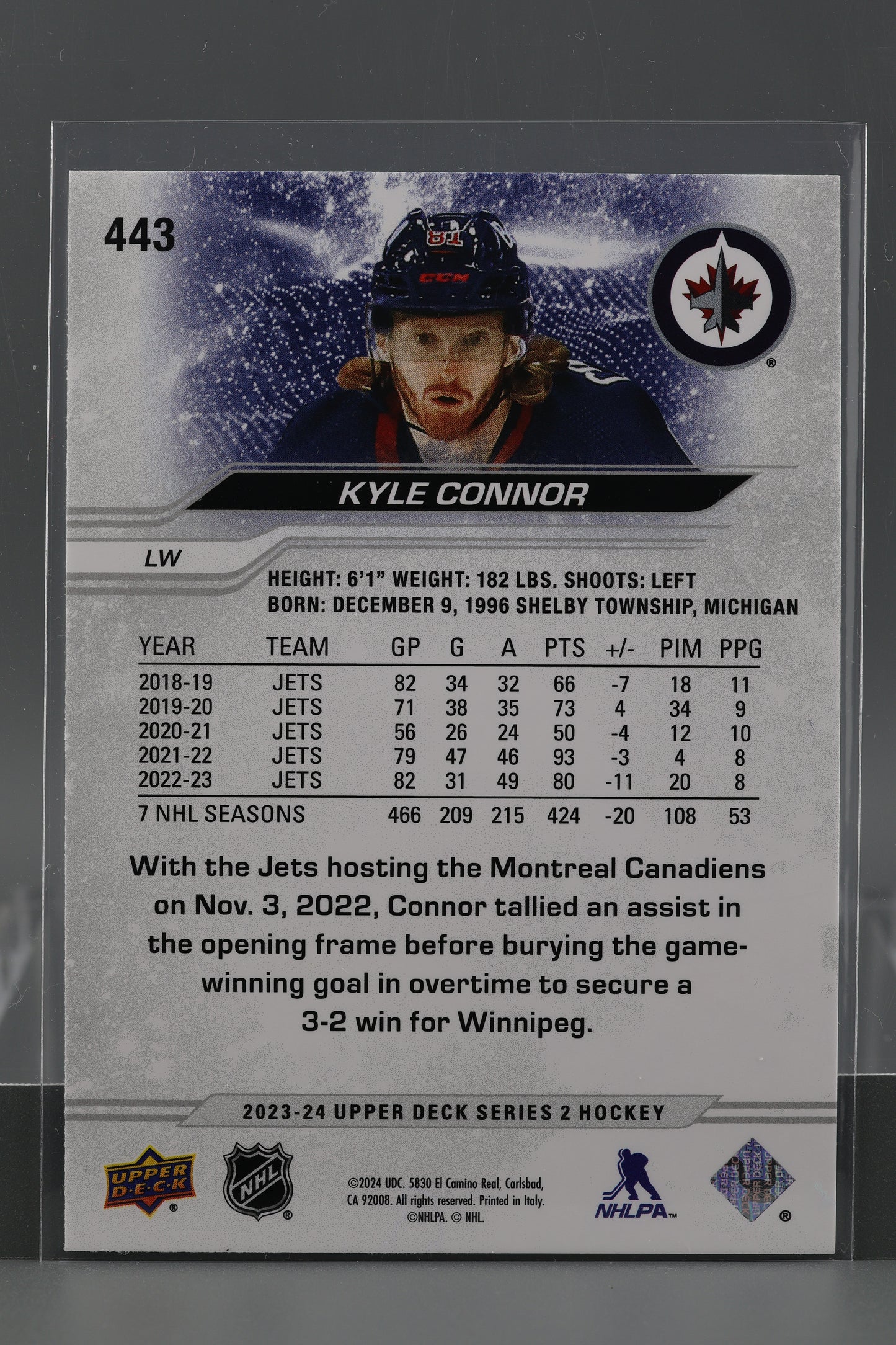 Kyle Connor 2023 Upper Deck Series Two #443 Winnipeg Jets