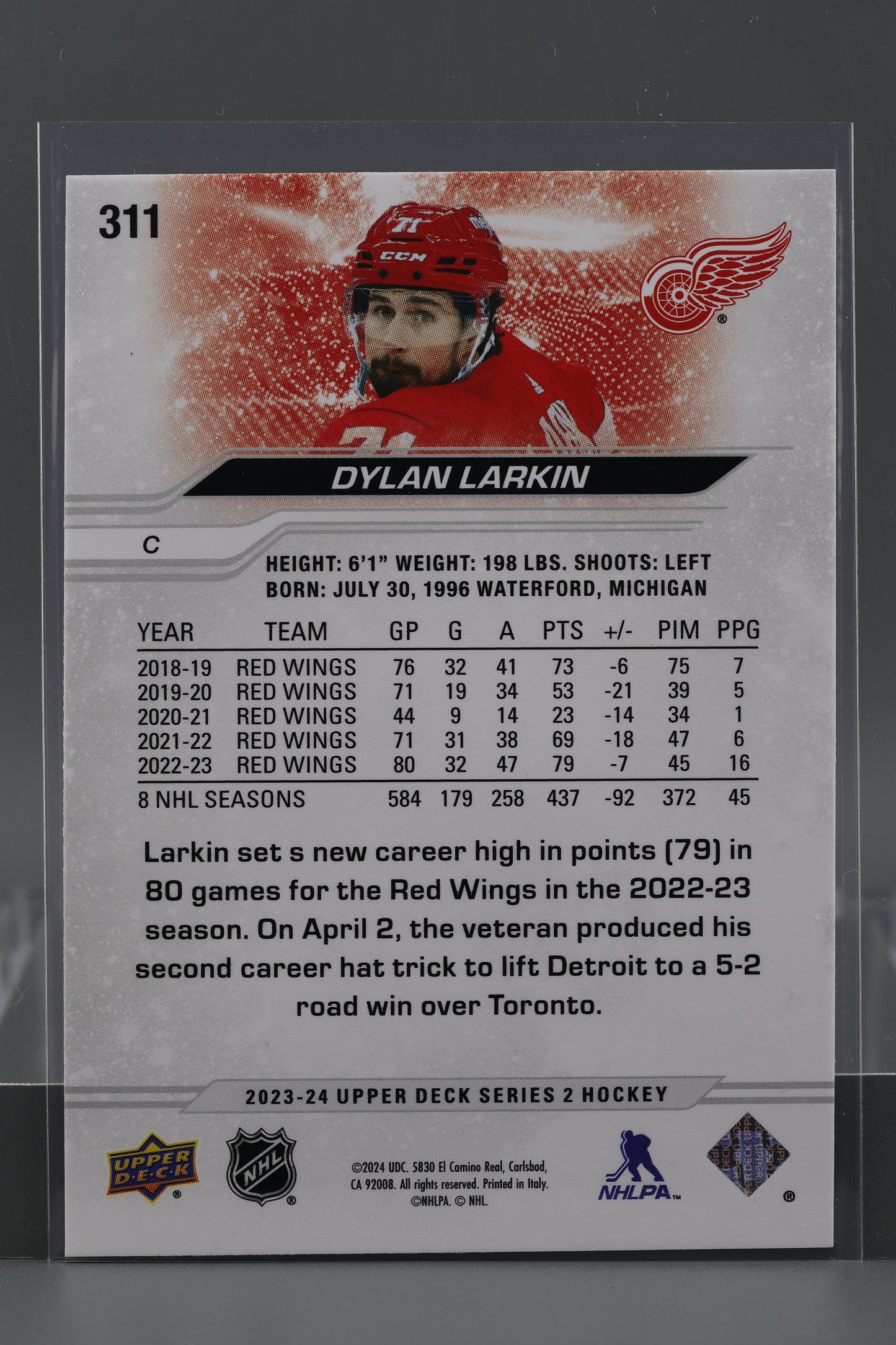 Dylan Larkin 2023 Upper Deck Series Two #311 Detroit Red Wings