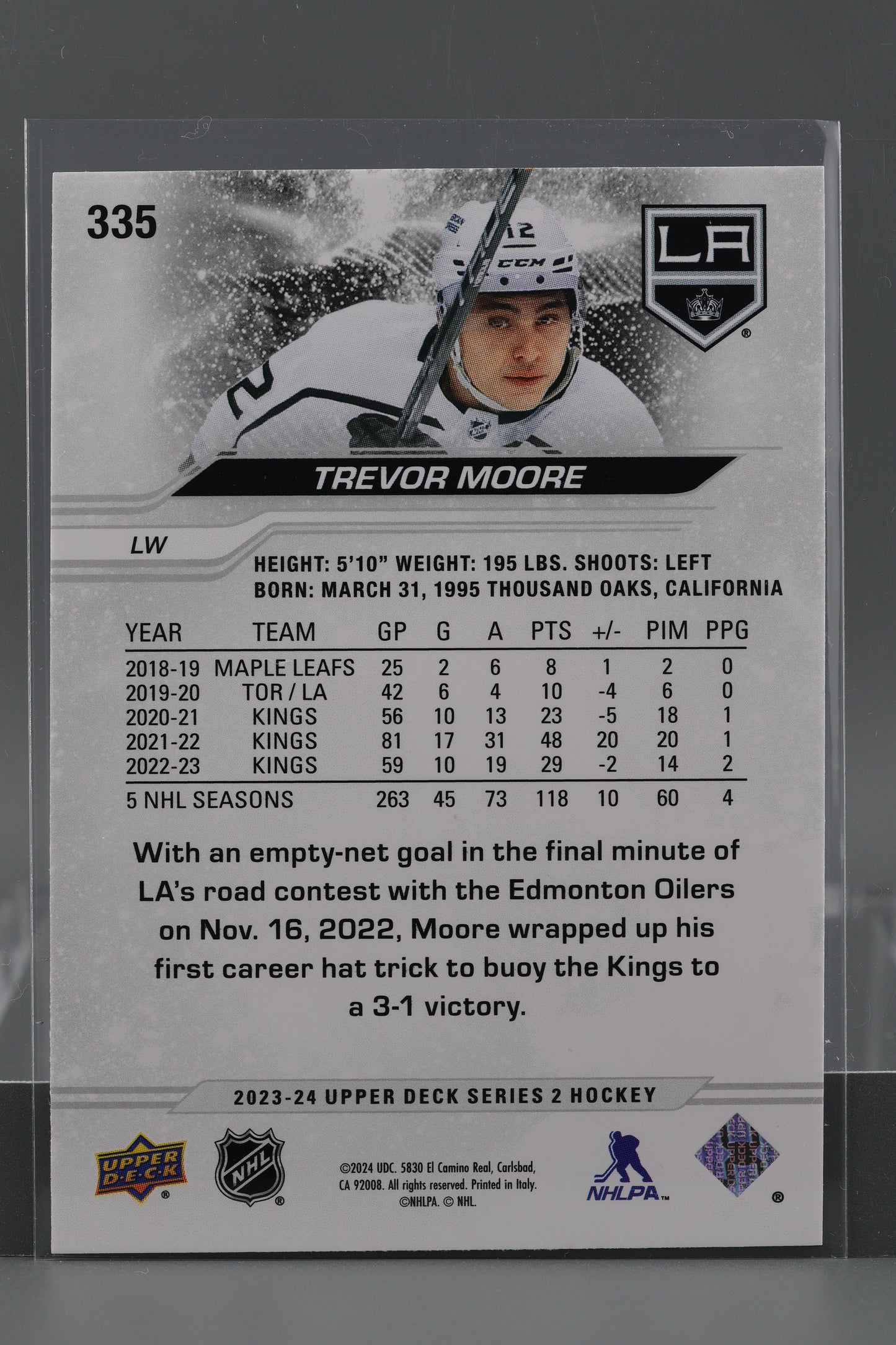 Trevor Moore 2023 Upper Deck Series Two #335 Los Angeles Kings