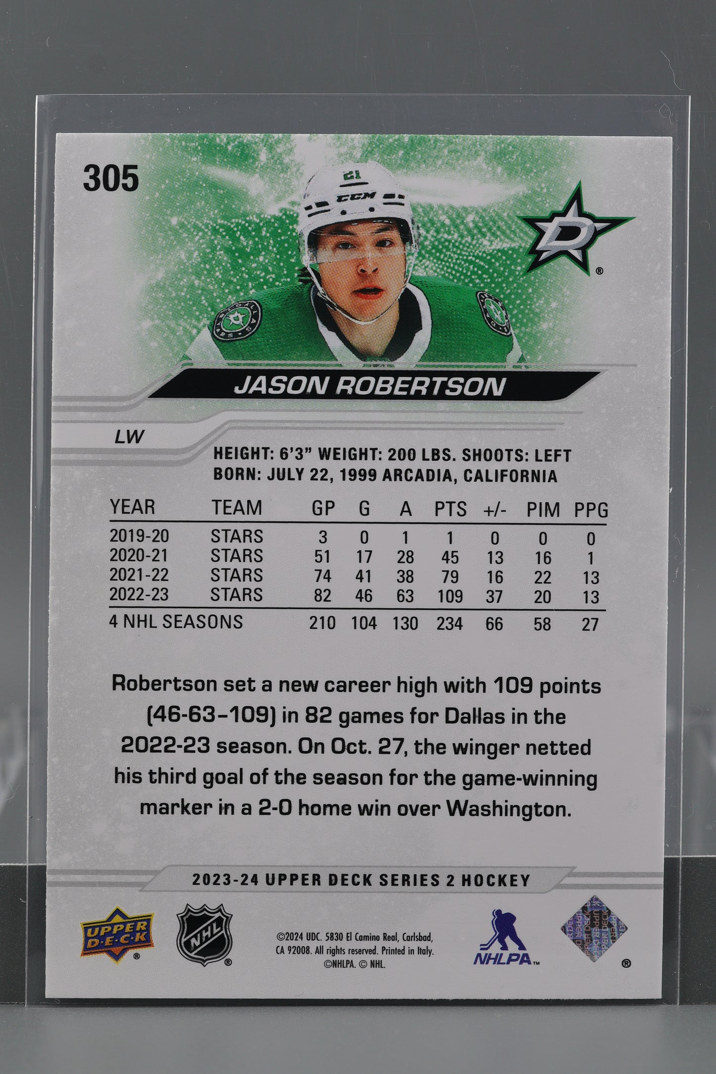 Jason Robertson 2023 Upper Deck Series Two #305 Dallas Stars