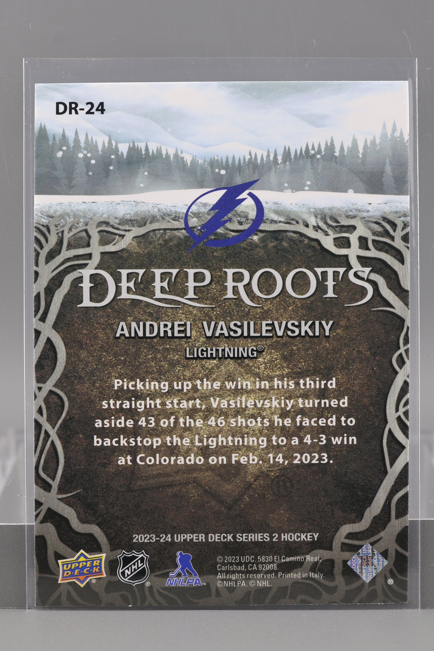 Andrei Vasilevskiy 2023 Upper Deck Deep Roots Series Two #DR-24 Tampa Bay Lightning