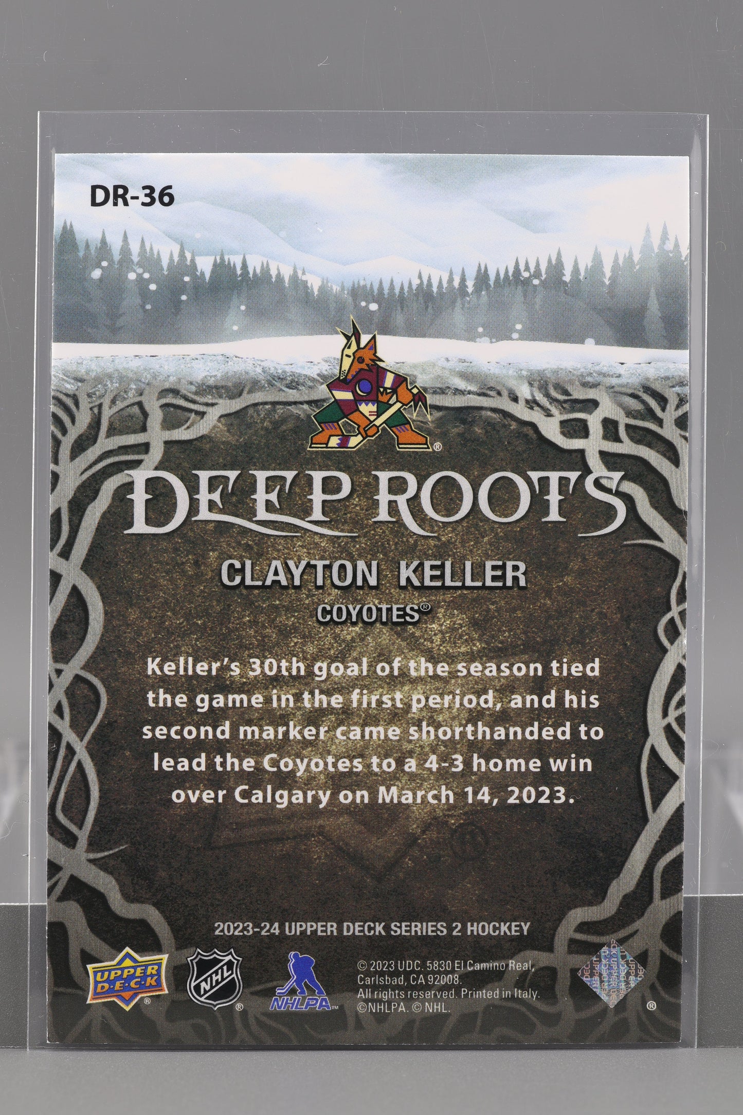 Clayton Keller 2023 Upper Deck Deep Roots Series Two #DR-36 Arizona Coyotes