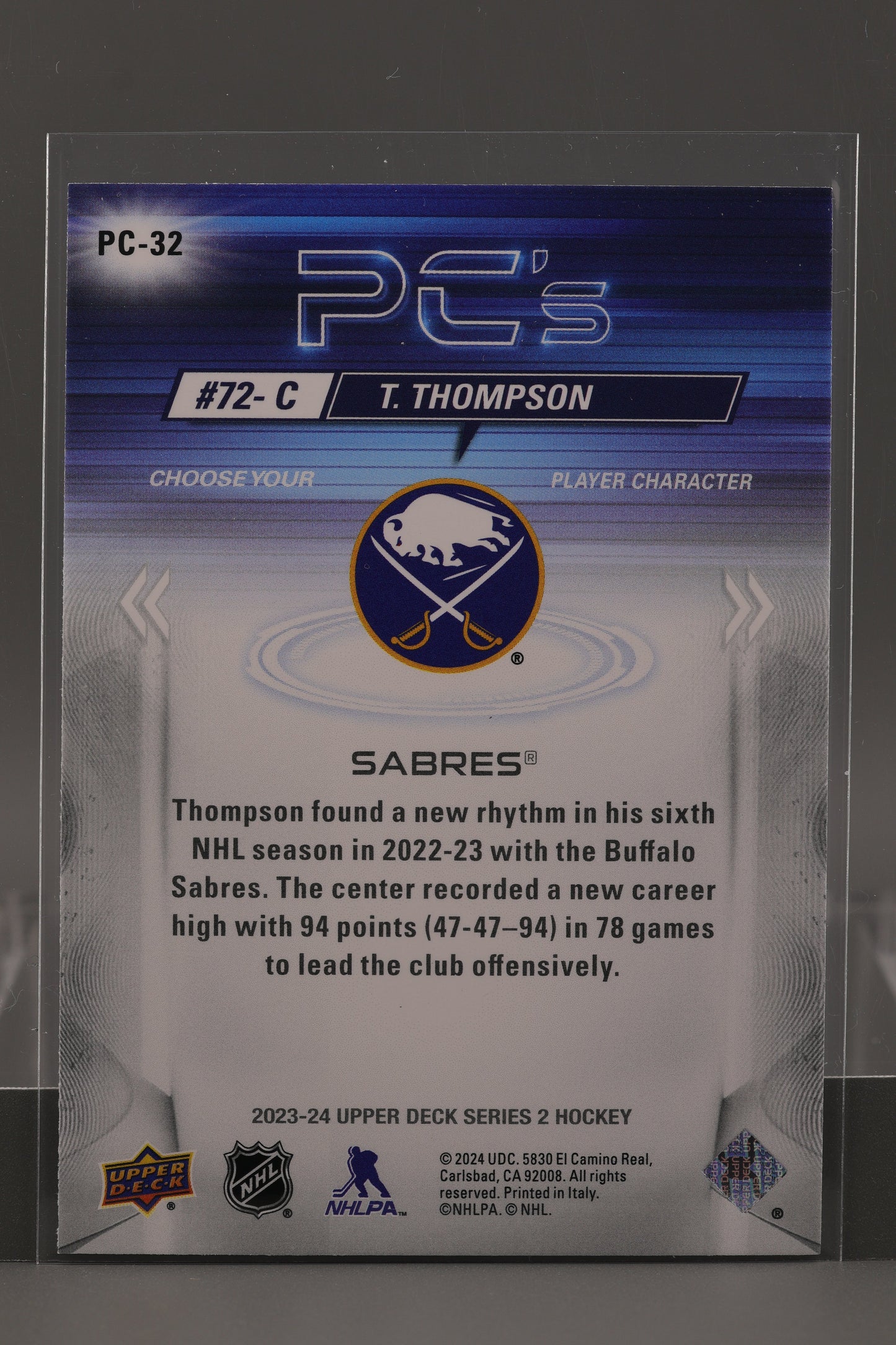 Tage Thompson 2023 Upper Deck PC's Series Two #PC-32 Buffalo Sabres