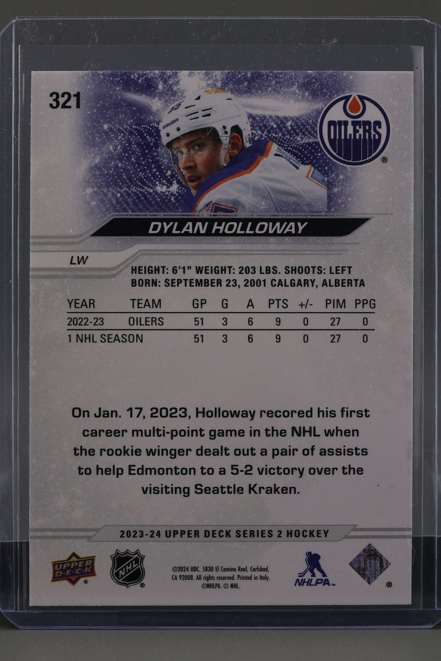 Dylan Holloway 2023 Upper Deck Series Two #321 Edmonton Oilers
