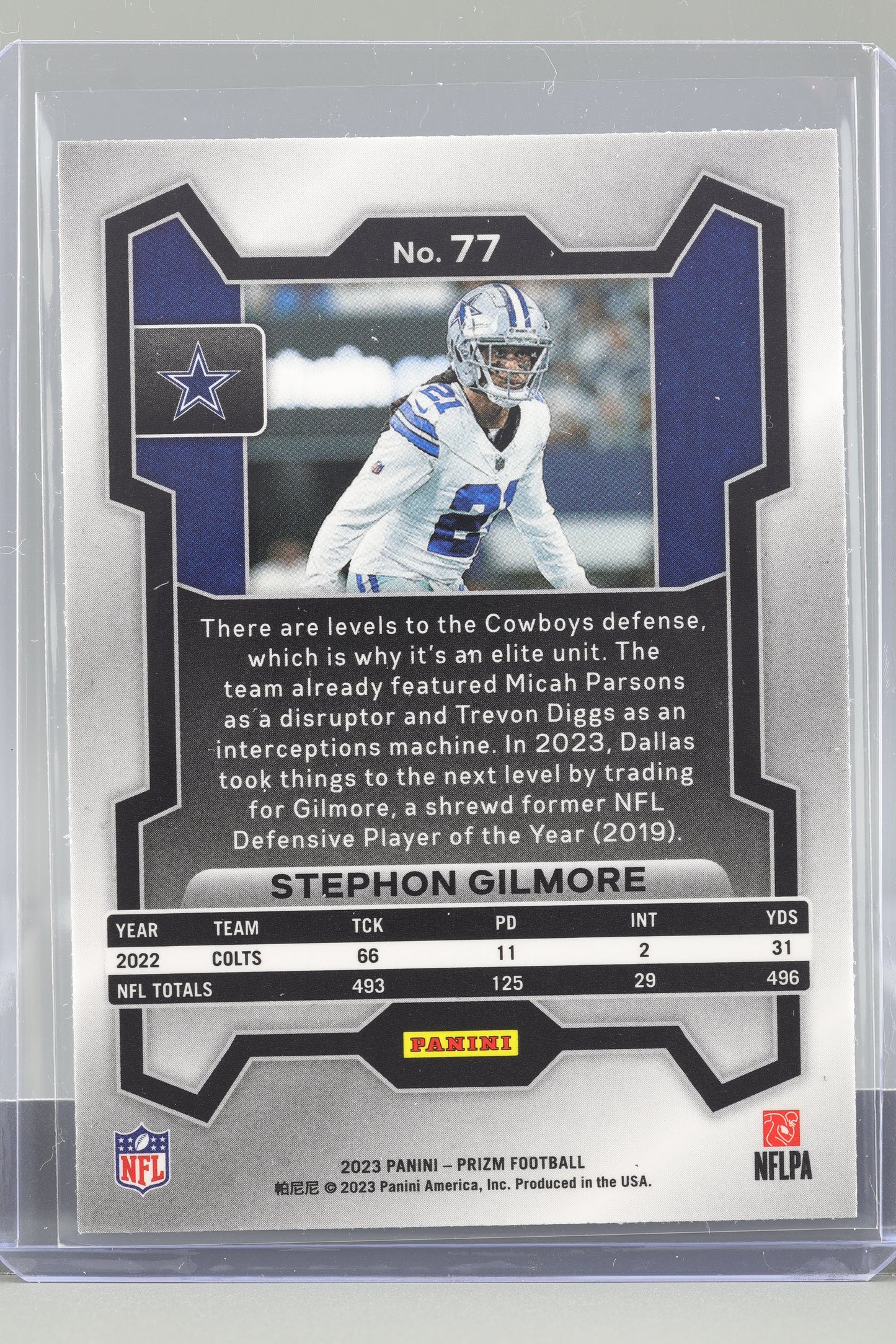 Stephon Gilmore 2023 Panini Prizm #77 Dallas Cowboys