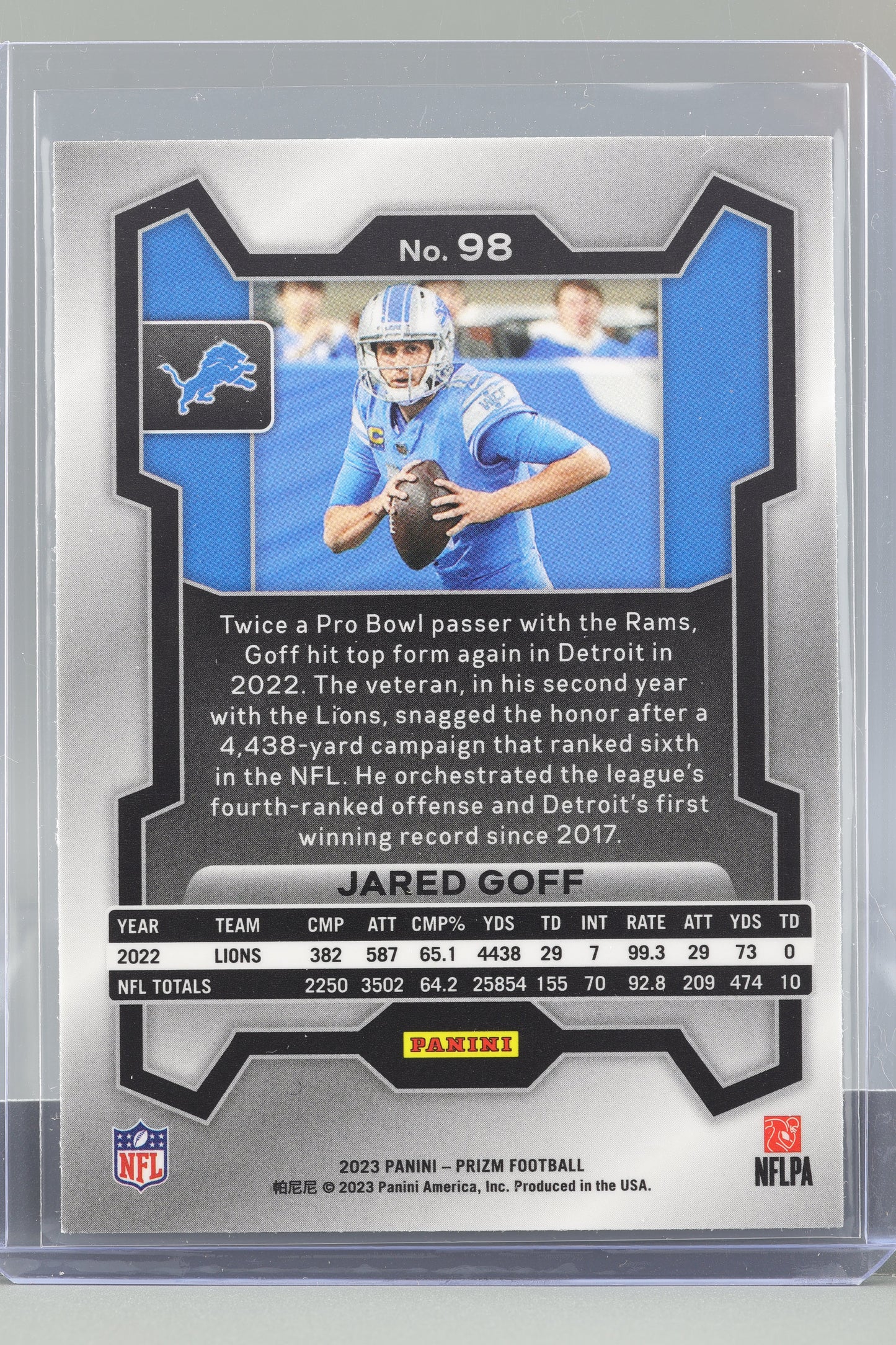 Jared Goff 2023 Panini Prizm #98 Detroit Lions