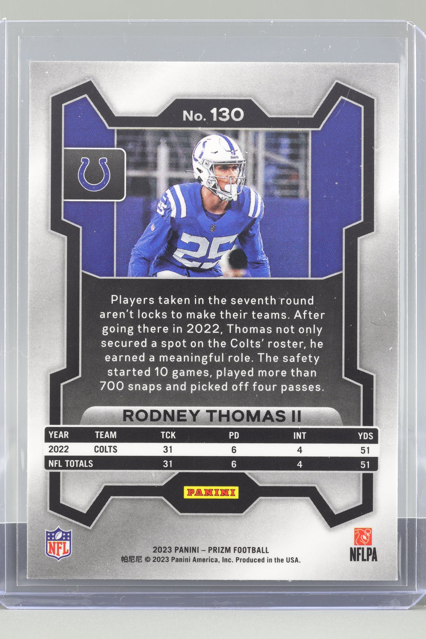Rodney Thomas II 2023 Panini Prizm #130 Indianapolis Colts