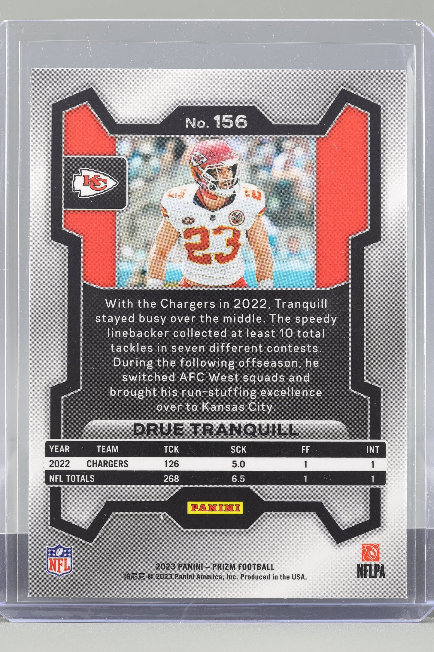 Drue Tranquill 2023 Panini Prizm #156 Kansas City Chiefs