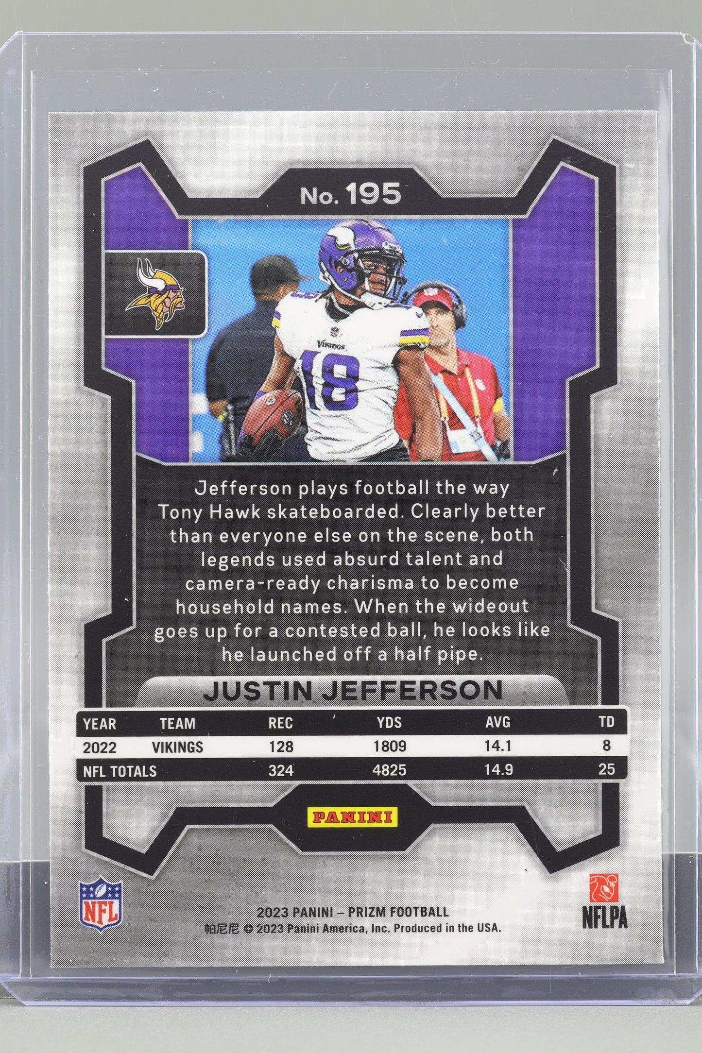 Justin Jefferson 2023 Panini Prizm #195 Minnesota Vikings