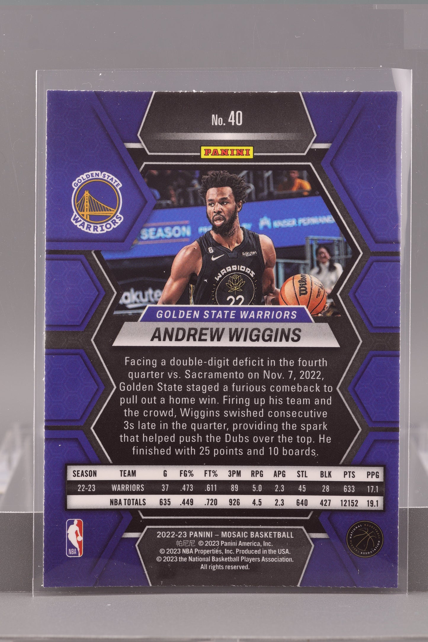 Andrew Wiggins 2022-23 Panini Mosaic #40 Golden State Warriors