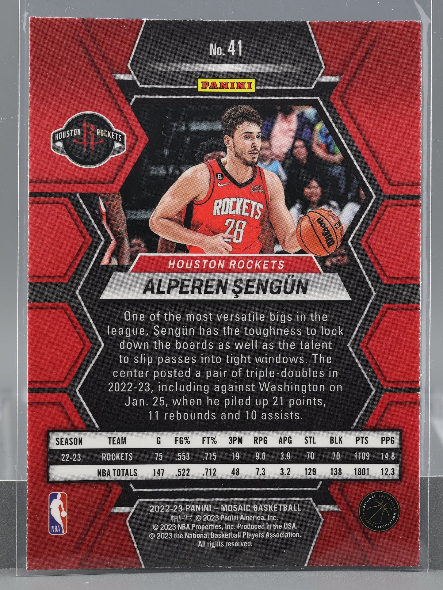 Alperen Sengun 2022-23 Panini Mosaic #41 Houston Rockets