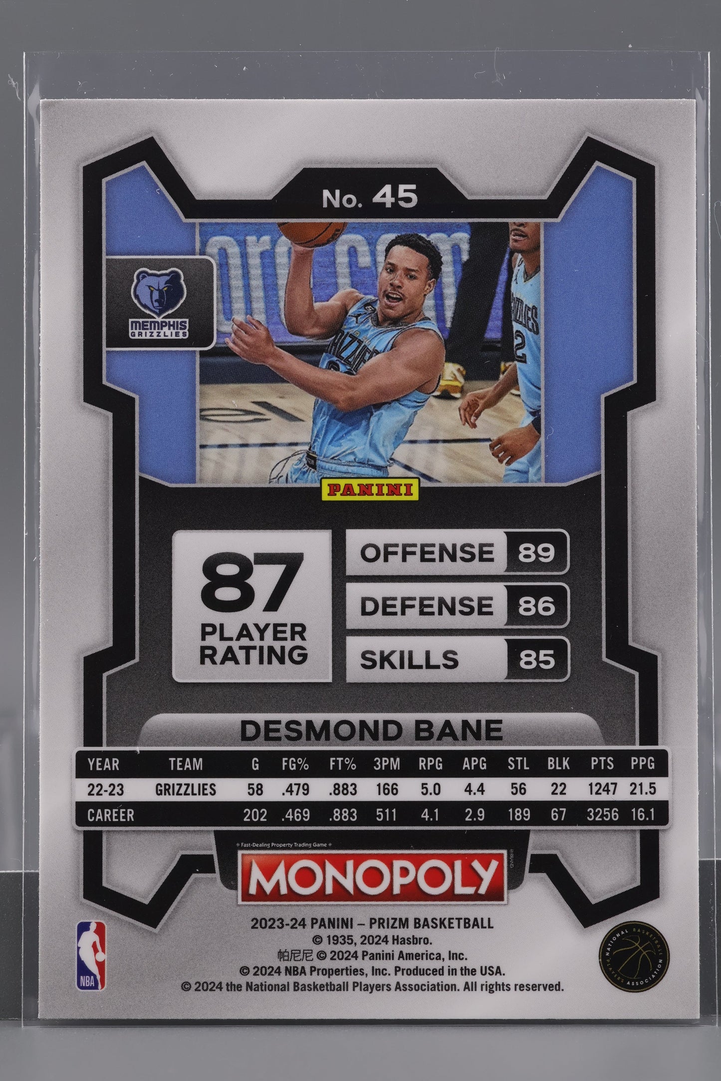 Desmond Bane 2023-24 Panini Prizm Monopoly #45 Memphis Grizzlies