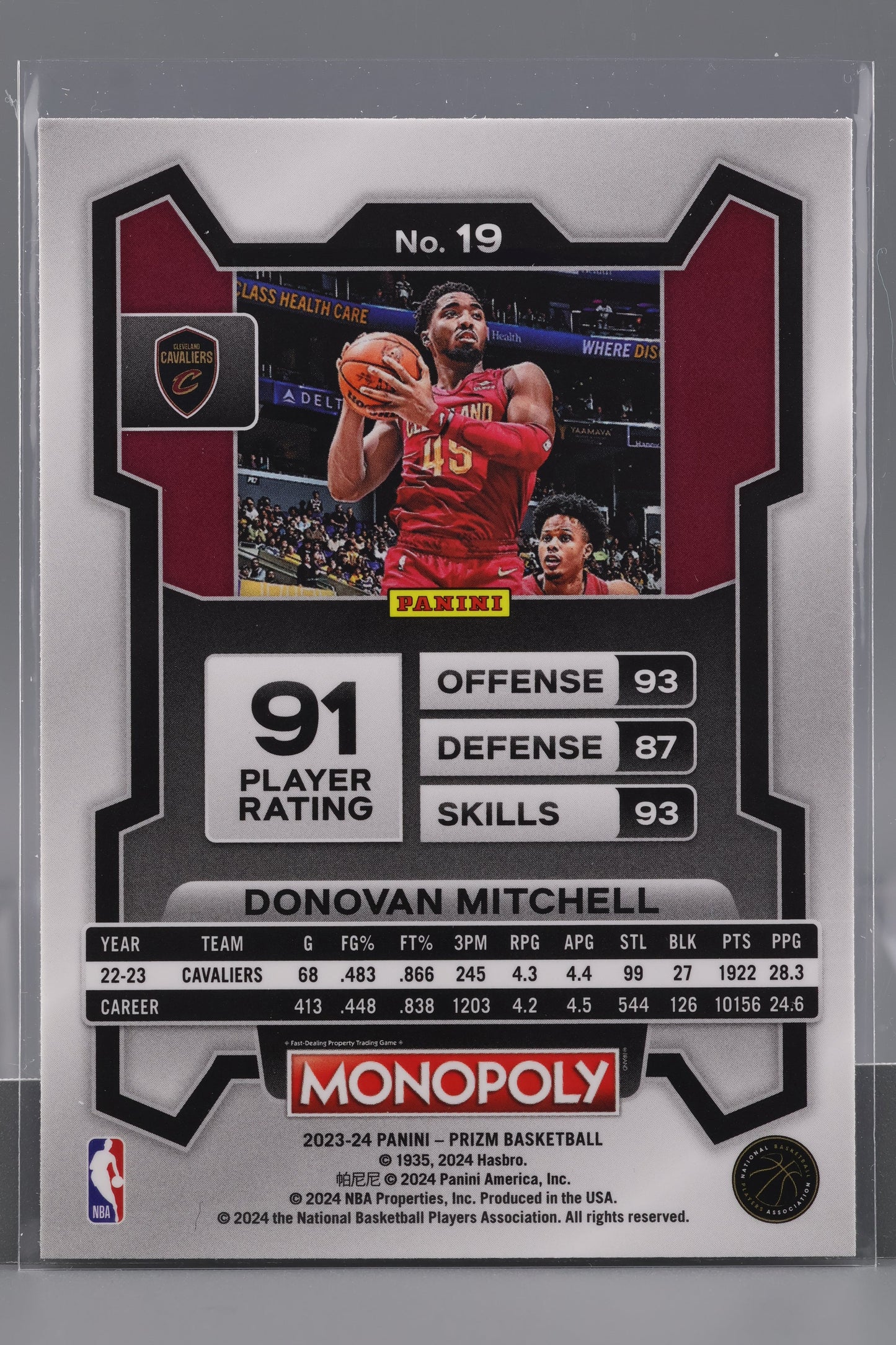 Donovan Mitchell 2023-24 Panini Prizm Monopoly #19 Cleveland Cavaliers
