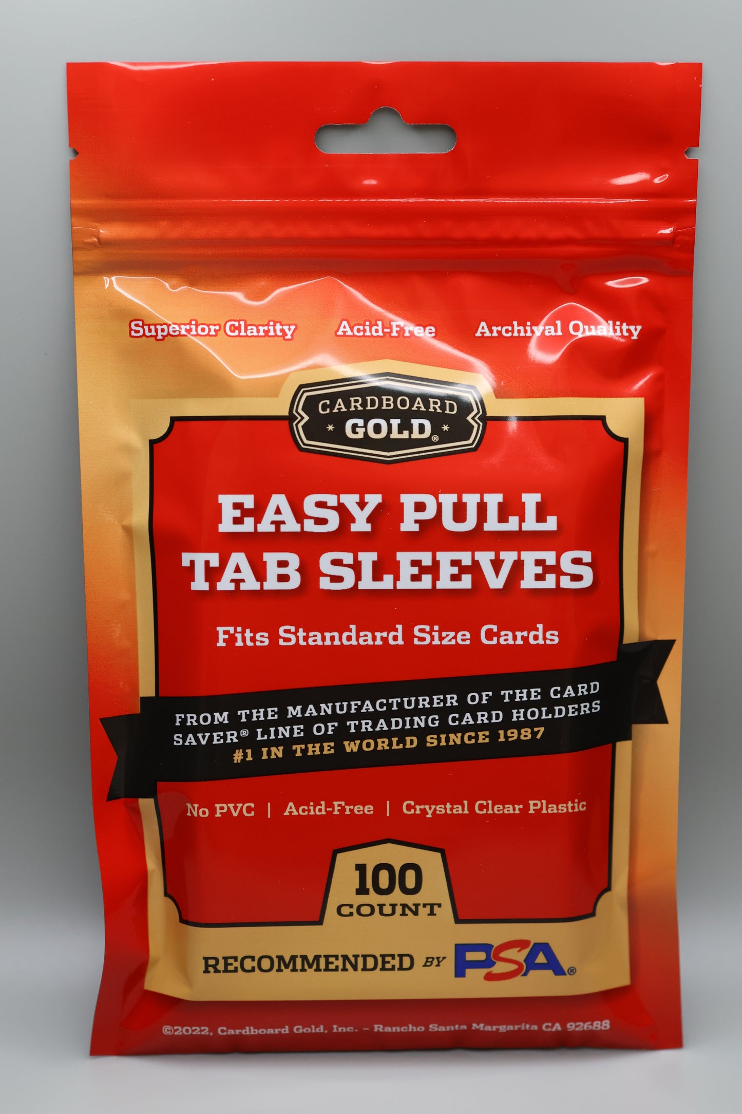 1,000 Easy Pull Tabbed Sleeves (10-pack bundle) (Cardboard Gold)