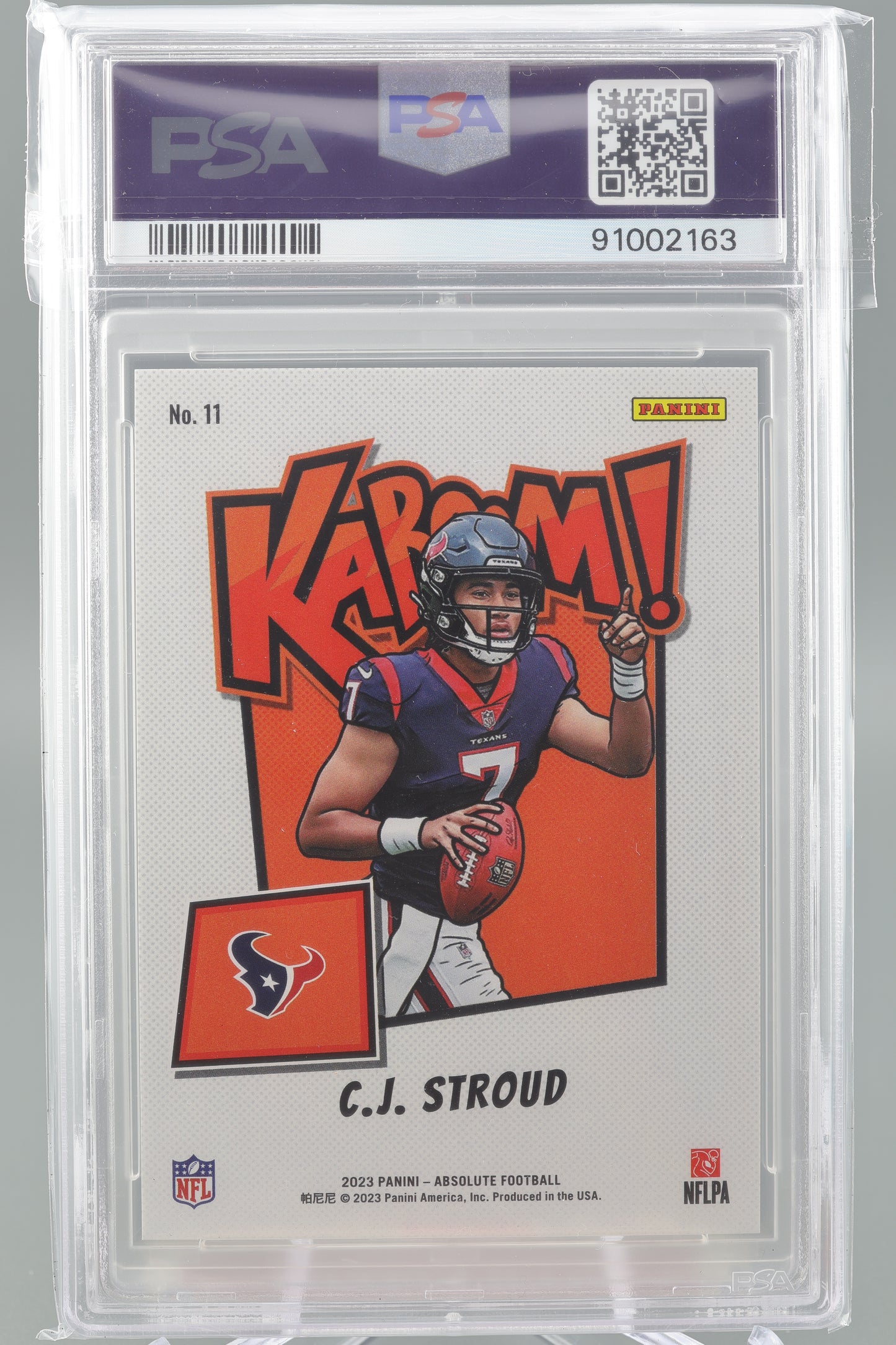 CJ Stroud 2023 Absolute #11 Kaboom! Horizontal PSA 9 Rookie Card RC Houston Texans