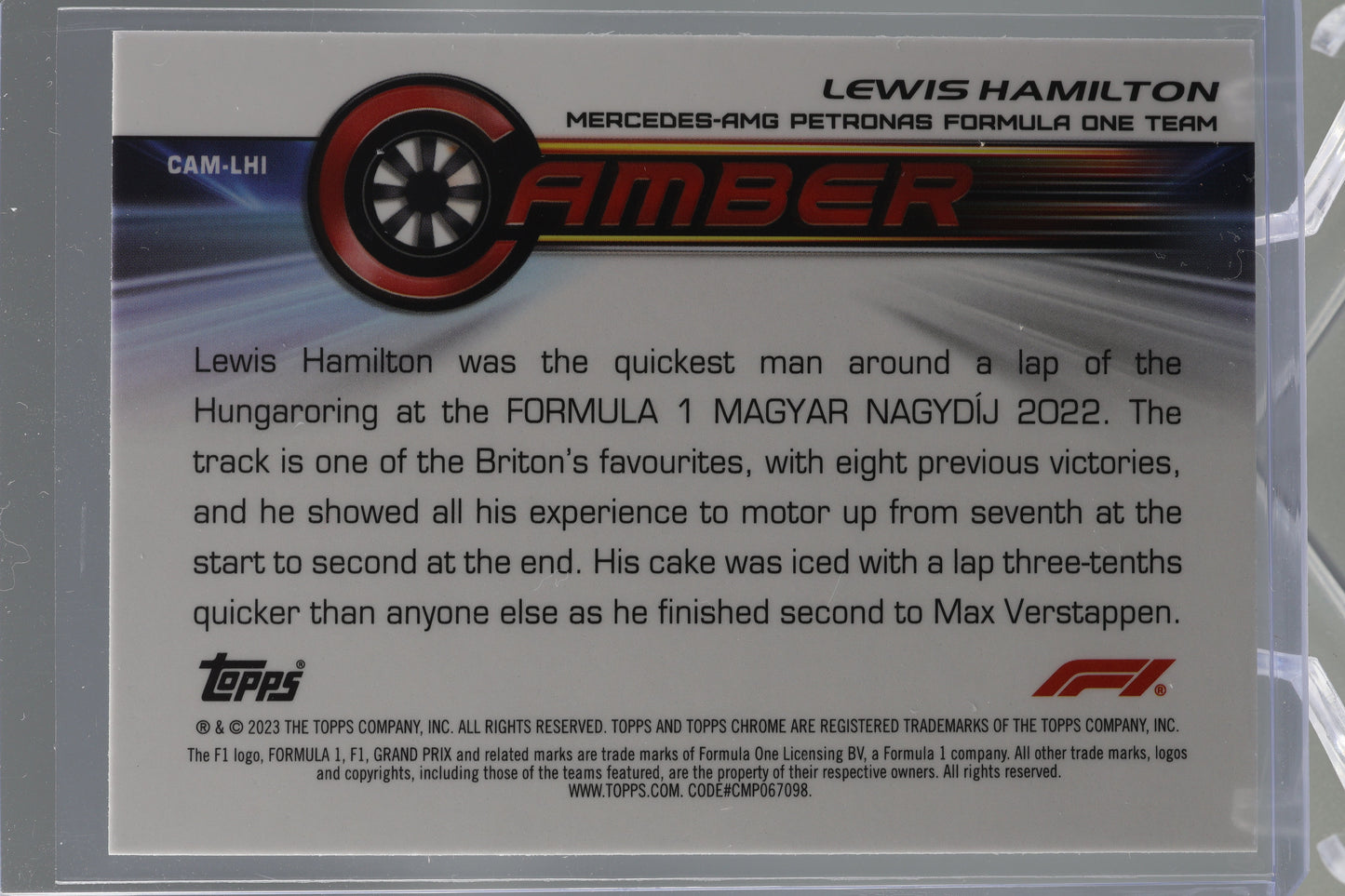 Lewis Hamilton 2023 Topps Chrome Formula 1 #CAM-LHI CAMBER