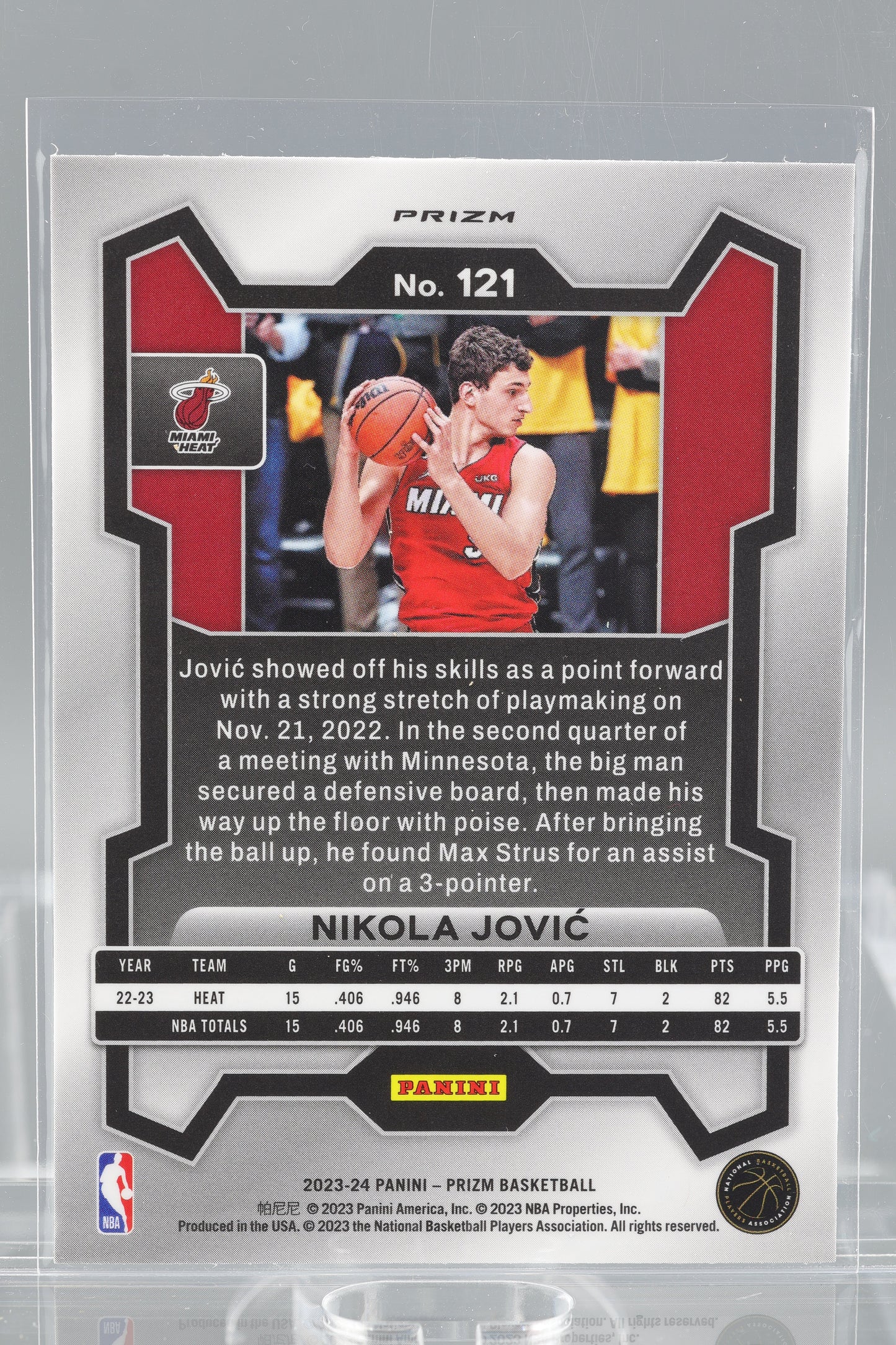 Nikola Jovic 2023-24 Panini Prizm Cracked Ice #121 Miami Heat