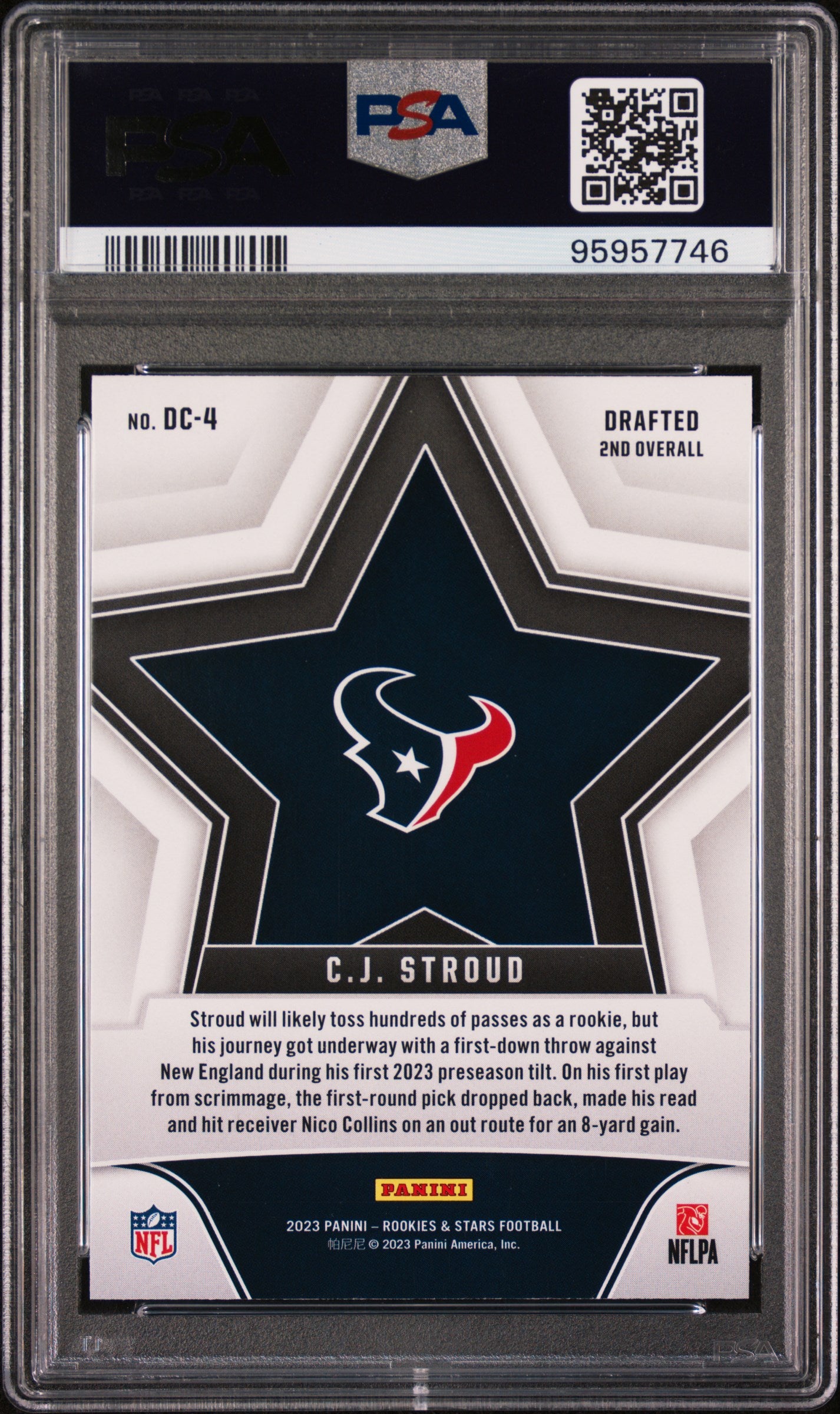 CJ Stroud 2023 Panini Rookies & Stars Draft Class #DC4 PSA 9 RC