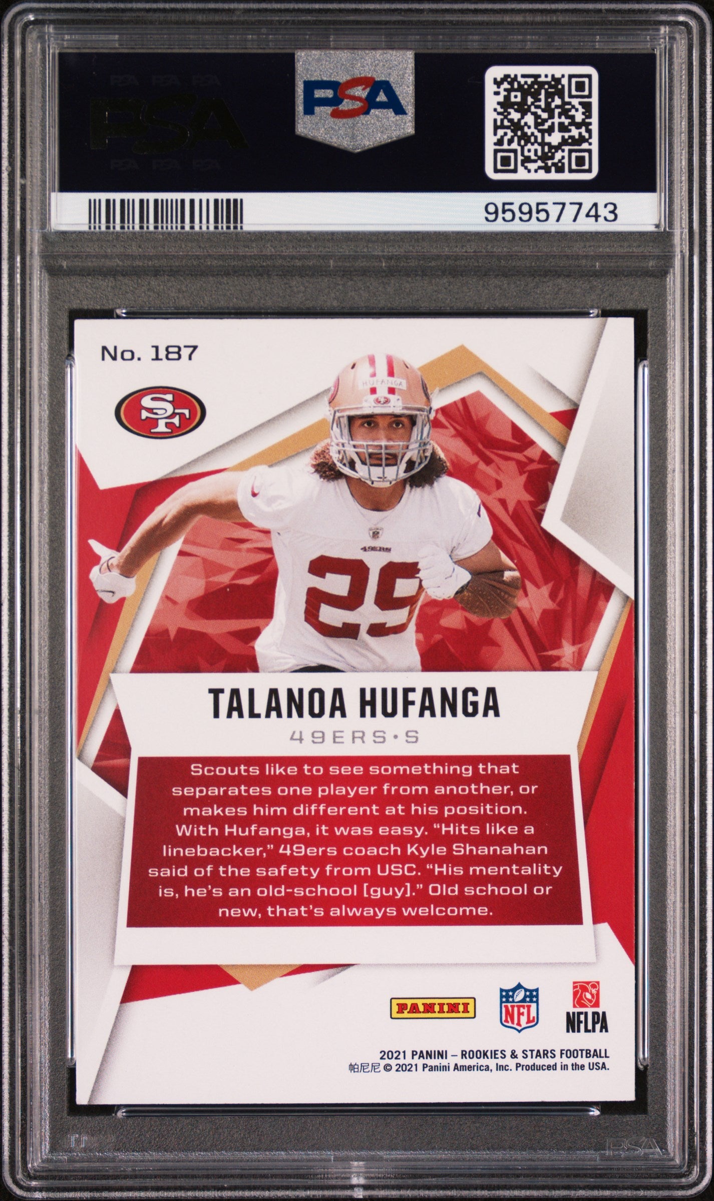Talanoa Hufanga 2021 Panini Rookies & Stars #187 PSA 9 Rookie RC