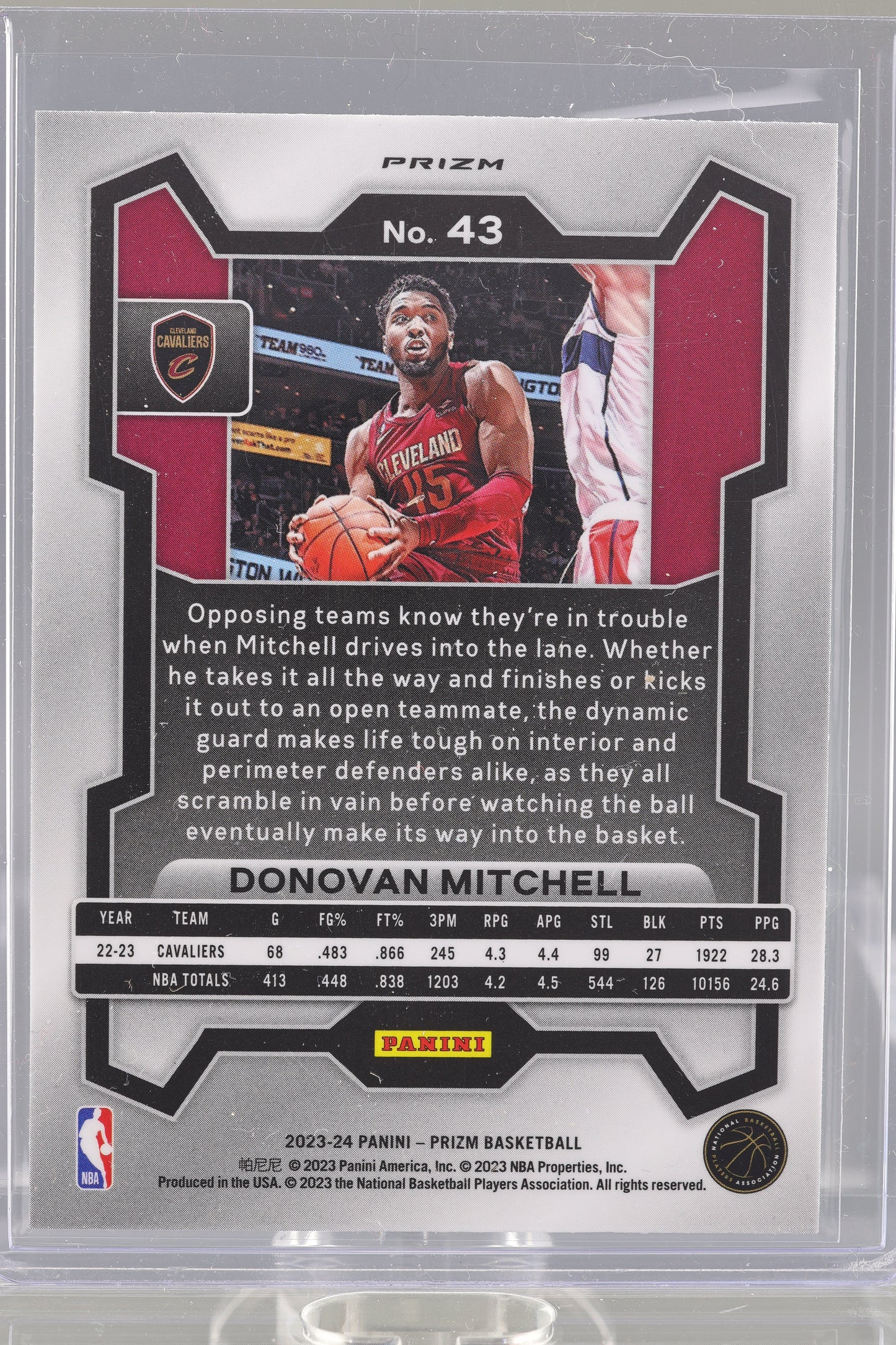 Donovan Mitchell 2024 Panini Prizm Cracked Ice #43 Cleveland Cavaliers
