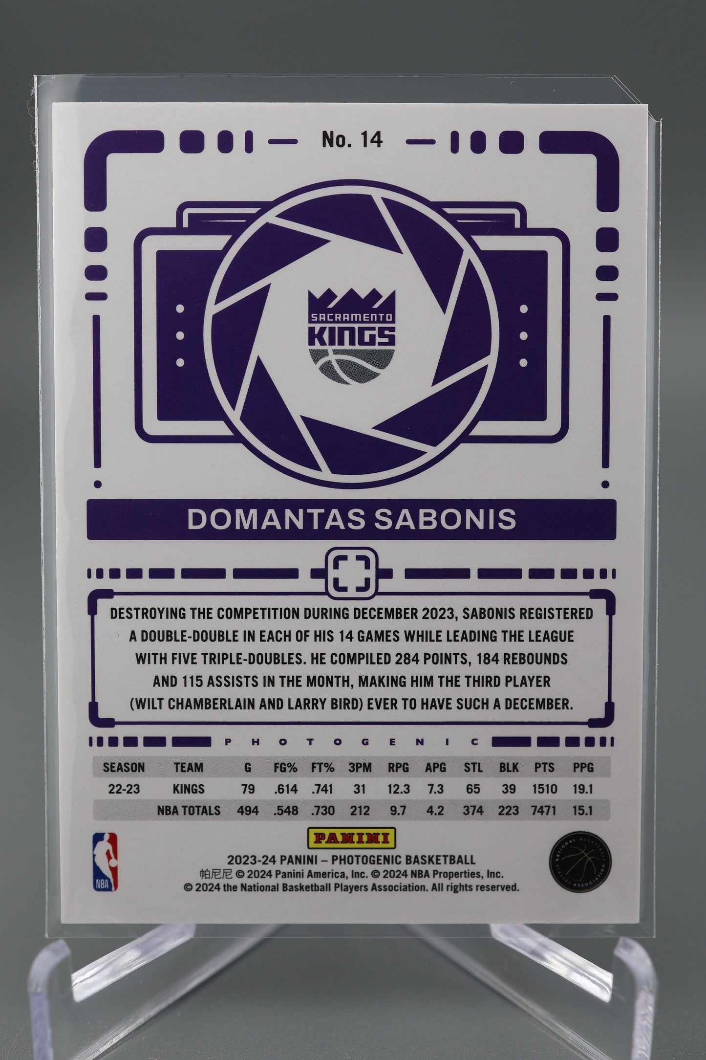 Domantas Sabonis 2023-24 Photogenic #14 Sacramento Kings