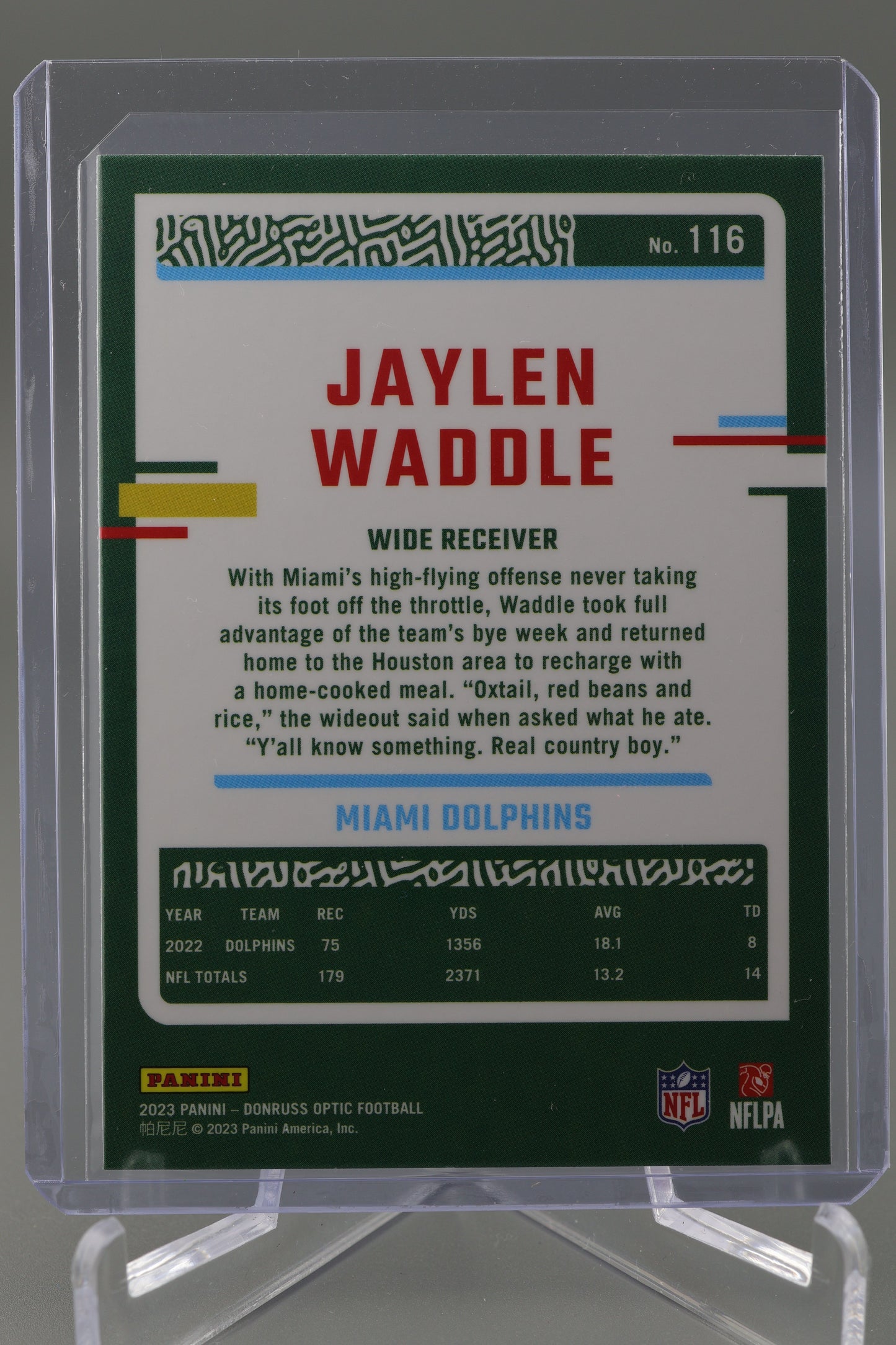 Jaylen Waddle 2023 Donruss Optic #116 Miami Dolphins (B)