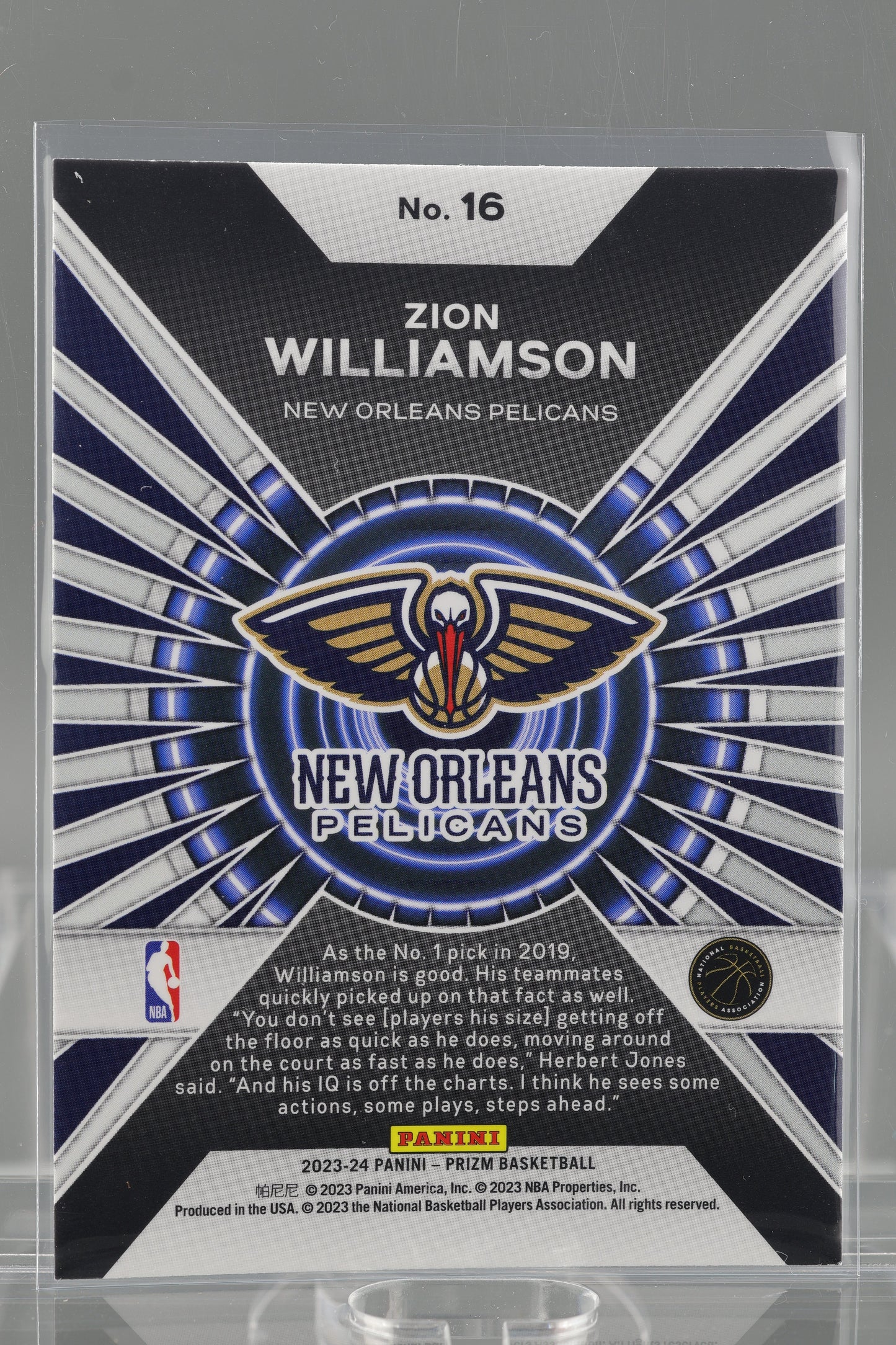 Zion Williamson 2023-24 Panini Prizm Dominance #16 New Orleans Pelicans