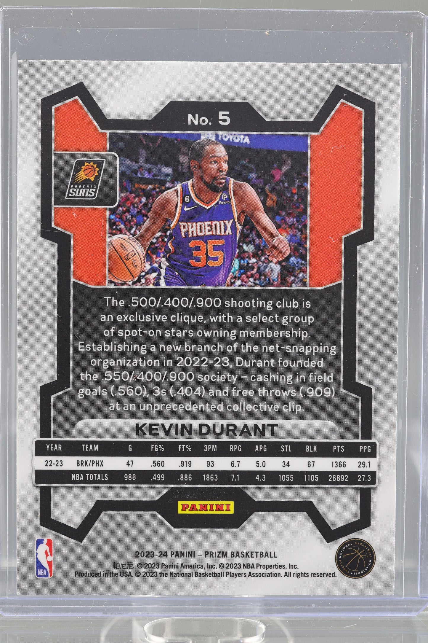Kevin Durant 2023-24 Panini Prizm #5 Phoenix Suns