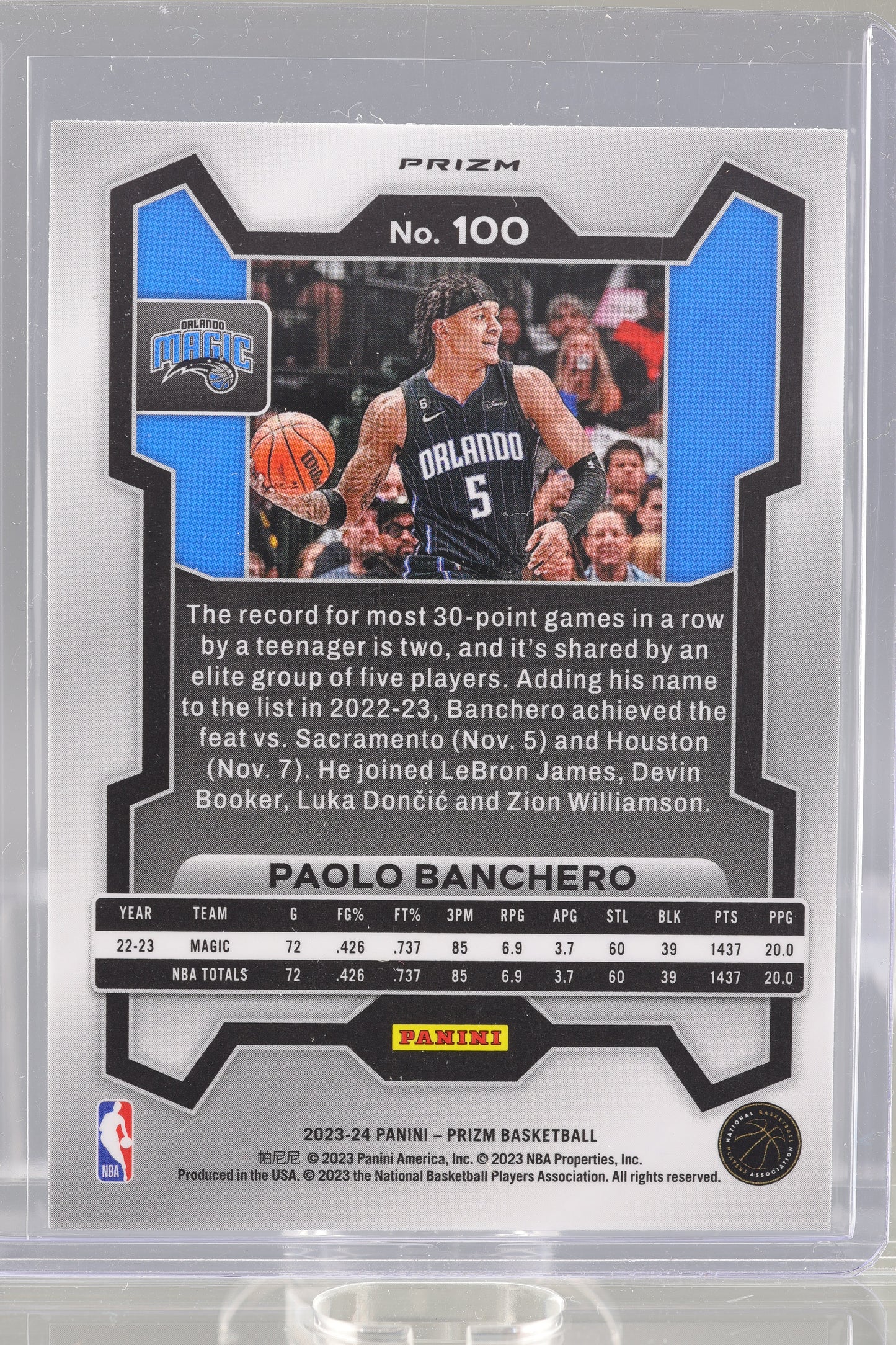 Paolo Banchero 2023-24 Panini Prizm Cracked Ice #100 Orlando Magic