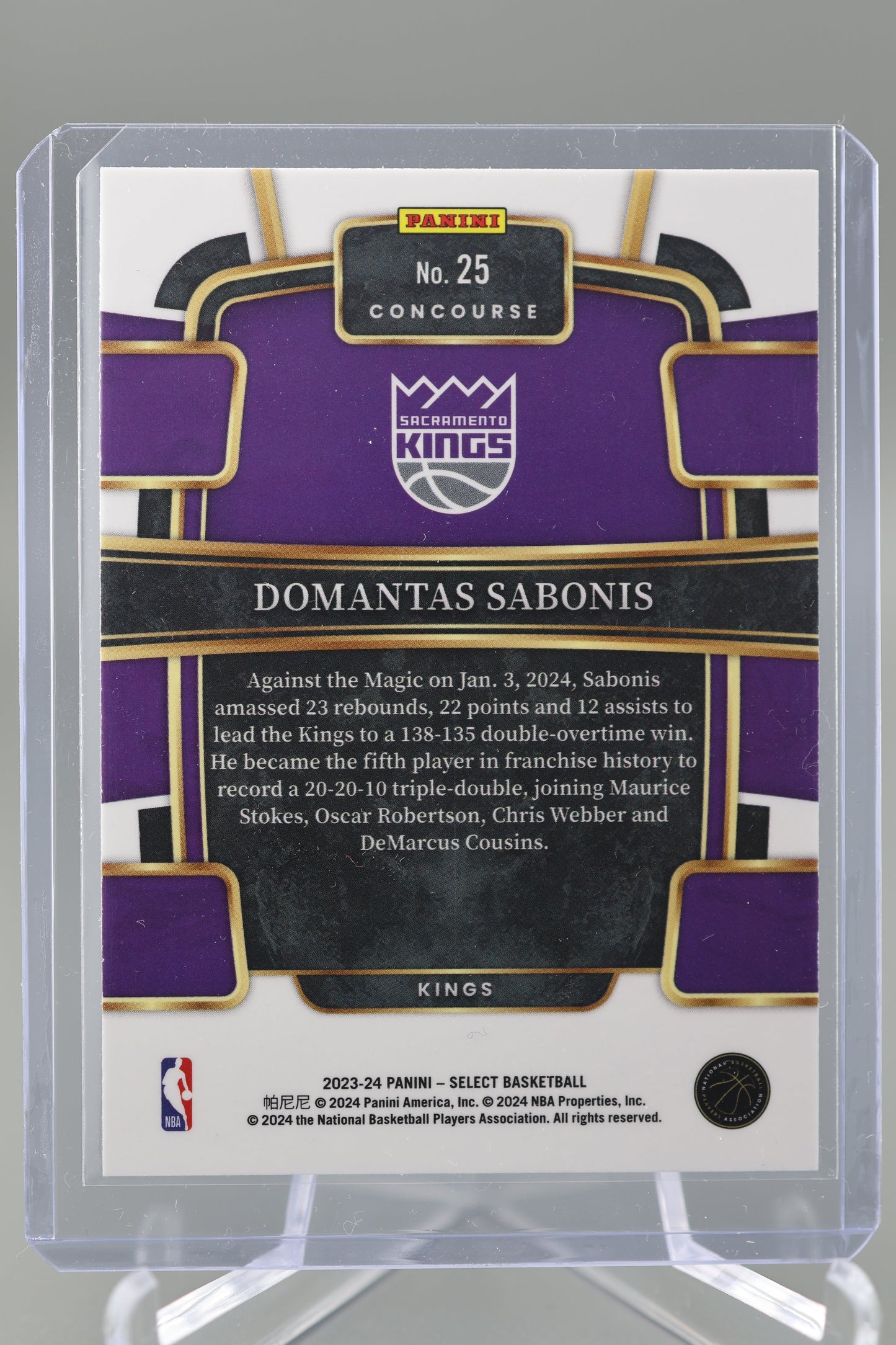 Domantas Sabonis 2023-24 Select #25 Concourse Sacramento Kings