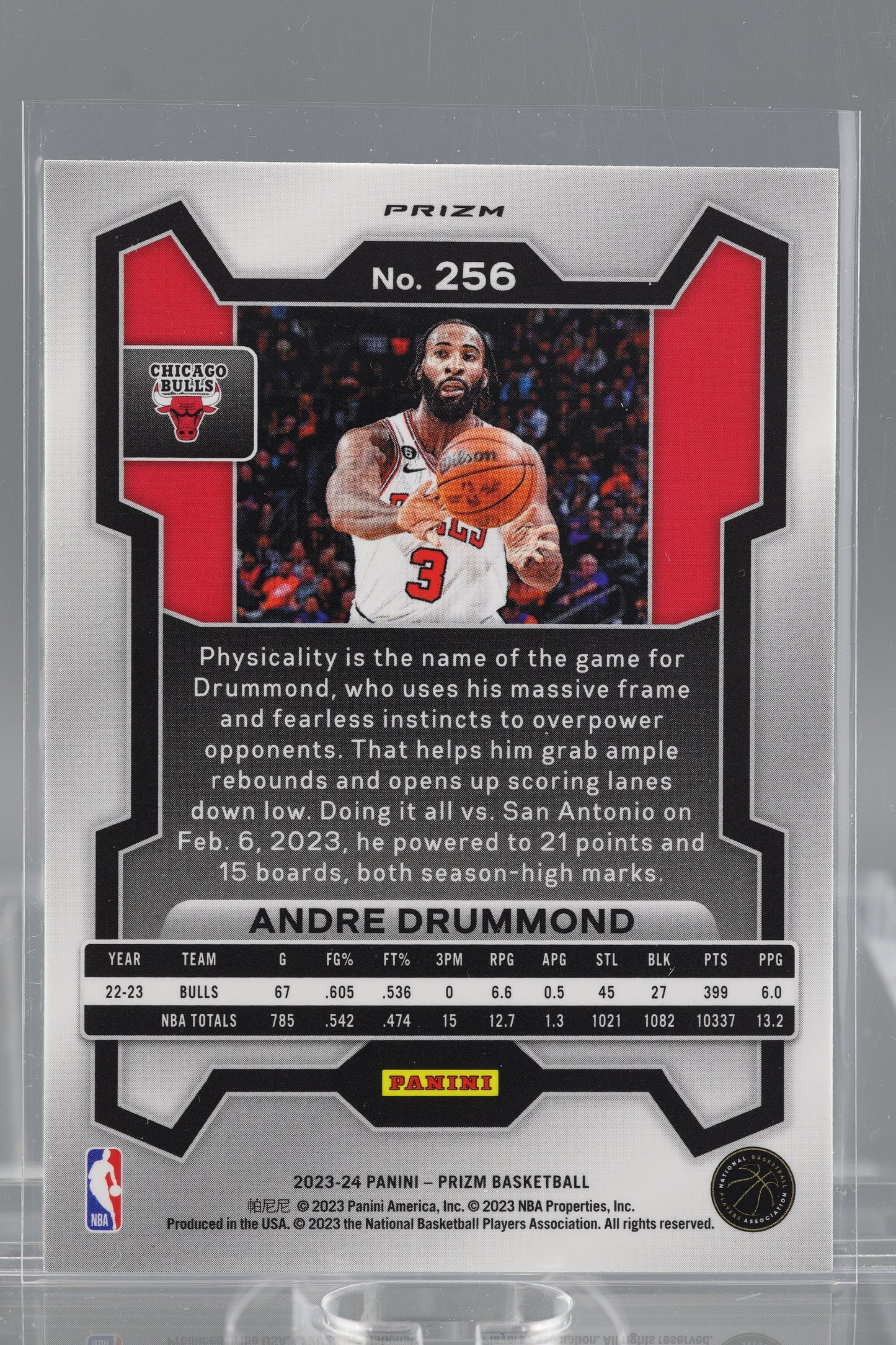 Andre Drummond 2023-24 Panini Prizm Cracked Ice #256 Chicago Bulls
