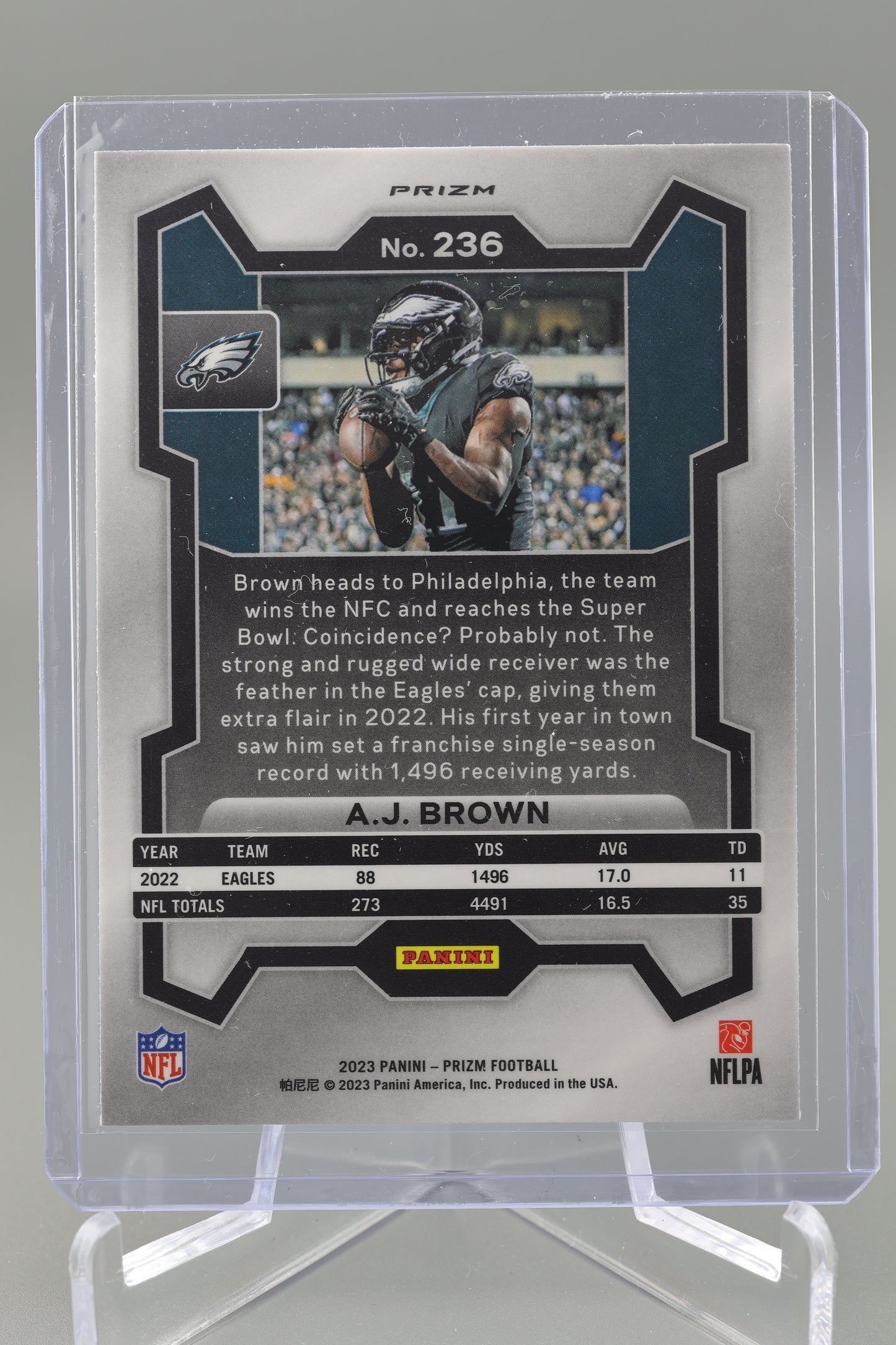 AJ Brown 2023 Prizm #236 No Huddle Disco Philadelpia Eagles