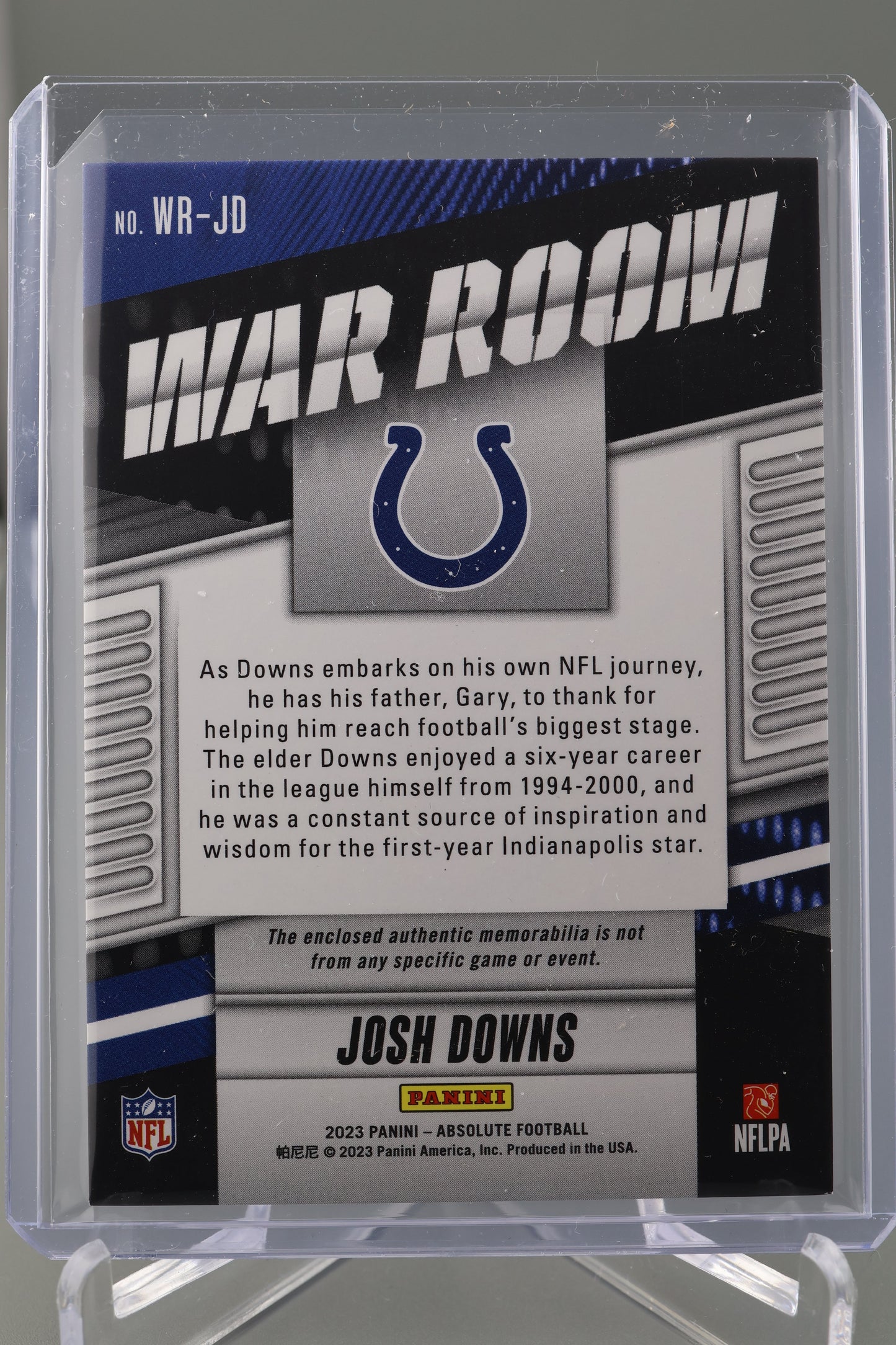 Josh Downs 2023 Absolute #WRJD War Room Materials Rookie Patch 155/199