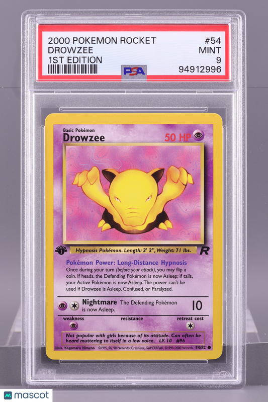 Drowzee 2000 Team Rocket 1st Edition #54    PSA 9