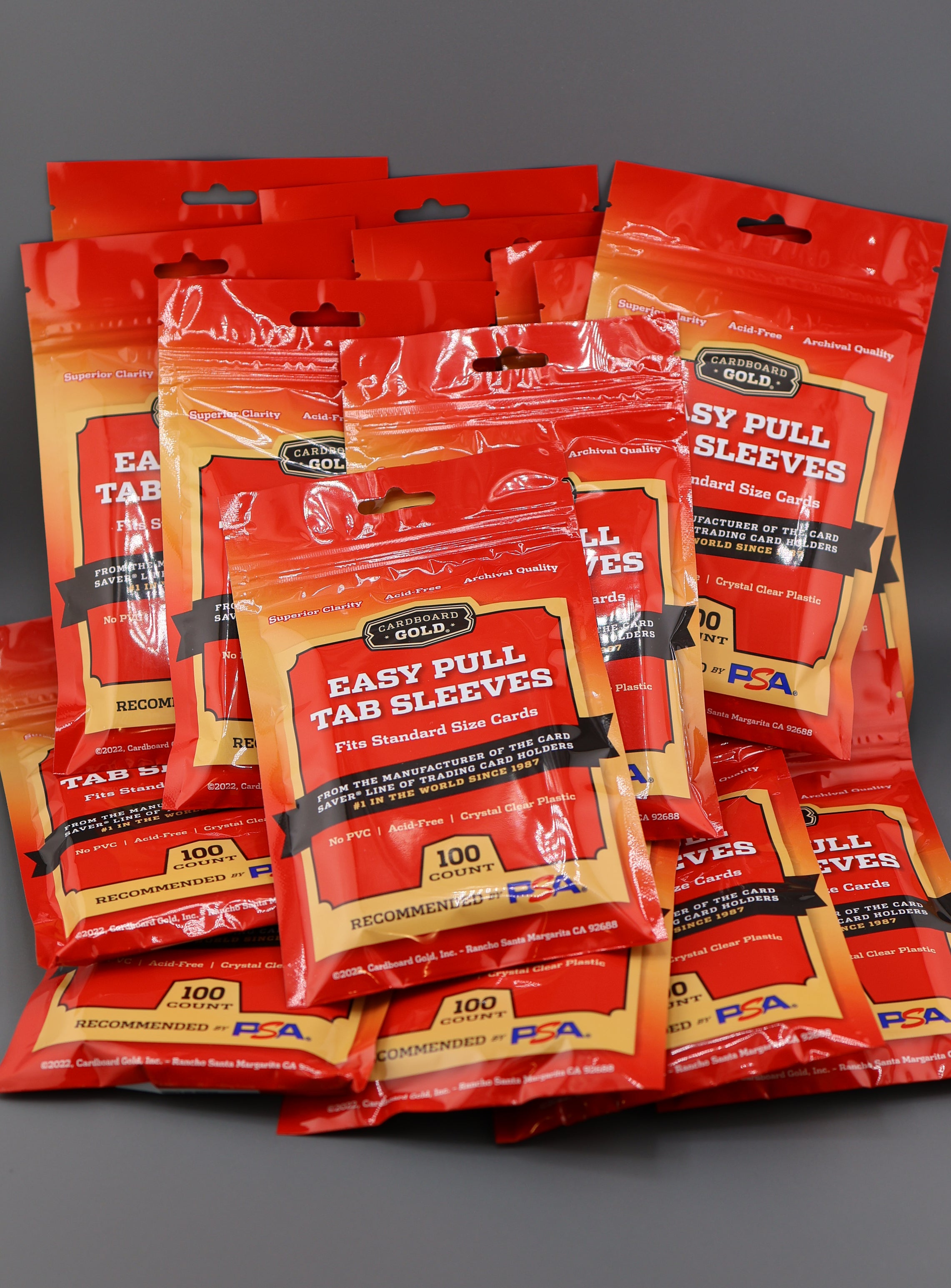 1,500 Easy Pull Tabbed Sleeves (15-pack bundle) (Cardboard Gold ...