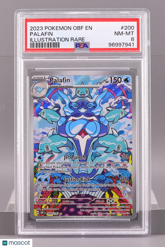 Palafin 2023 Pokemon Obf EN-Obsidian Flames #200 Illustration Rare PSA 8