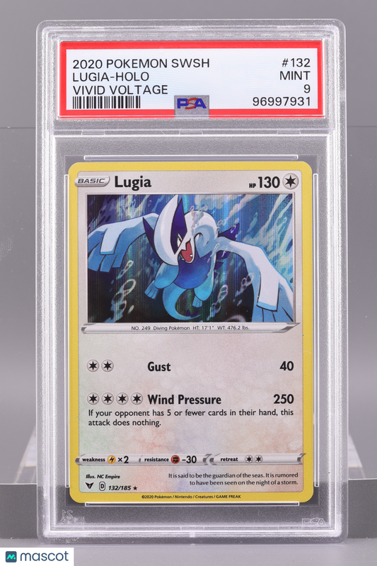Lugia 2020 Pokemon Sword & Shield Vivid Voltage #132 PSA 9