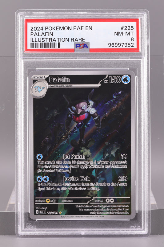 Palafin 2024 Pokemon Paf EN-Paldean Fates #225 Illustration Rare PSA 8